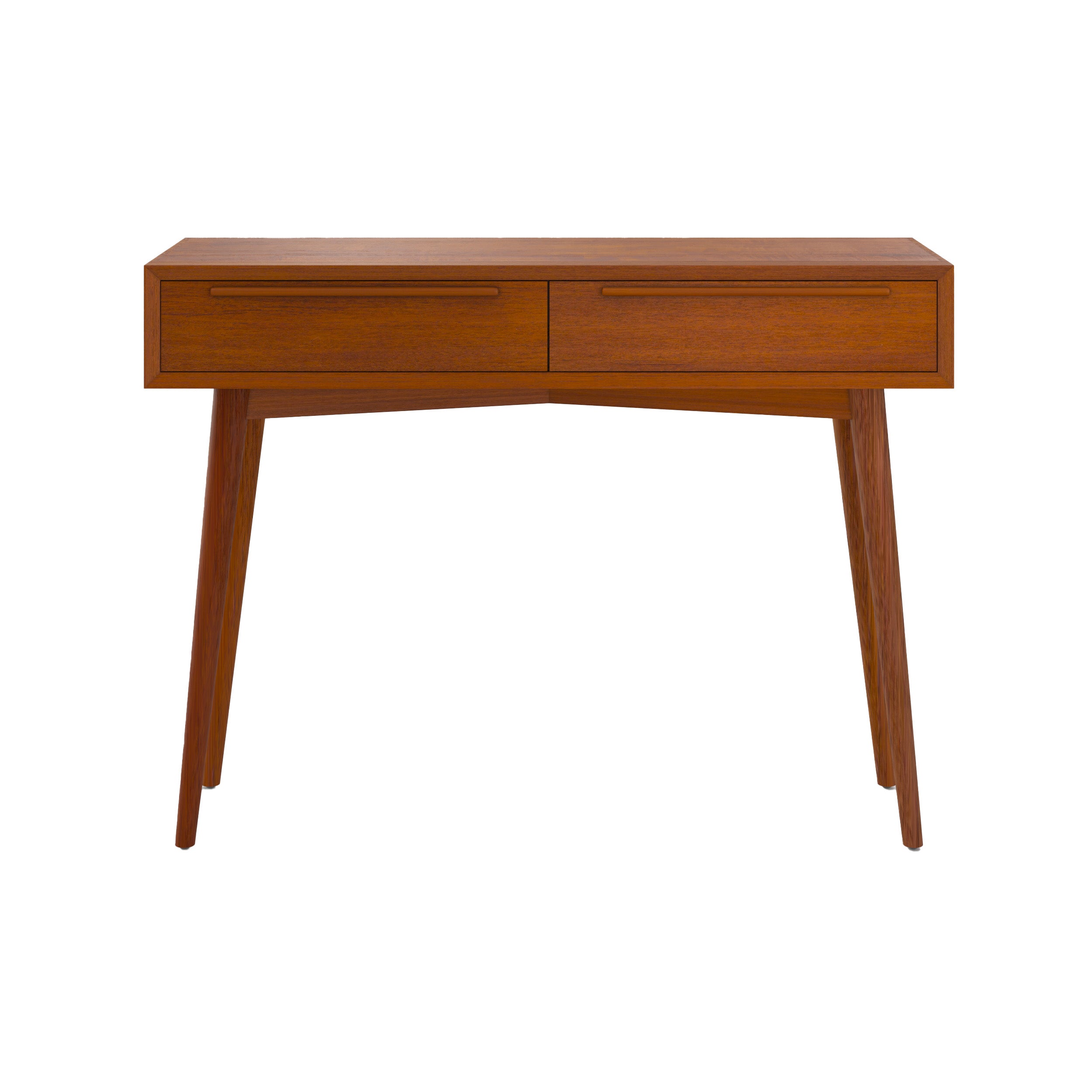 console bois massif teck 2 tiroirs waya rdv deco