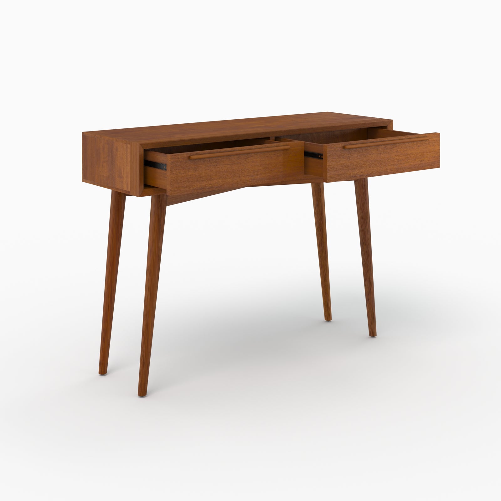 console bois teck massif waya 2 tiroirs rdv deco