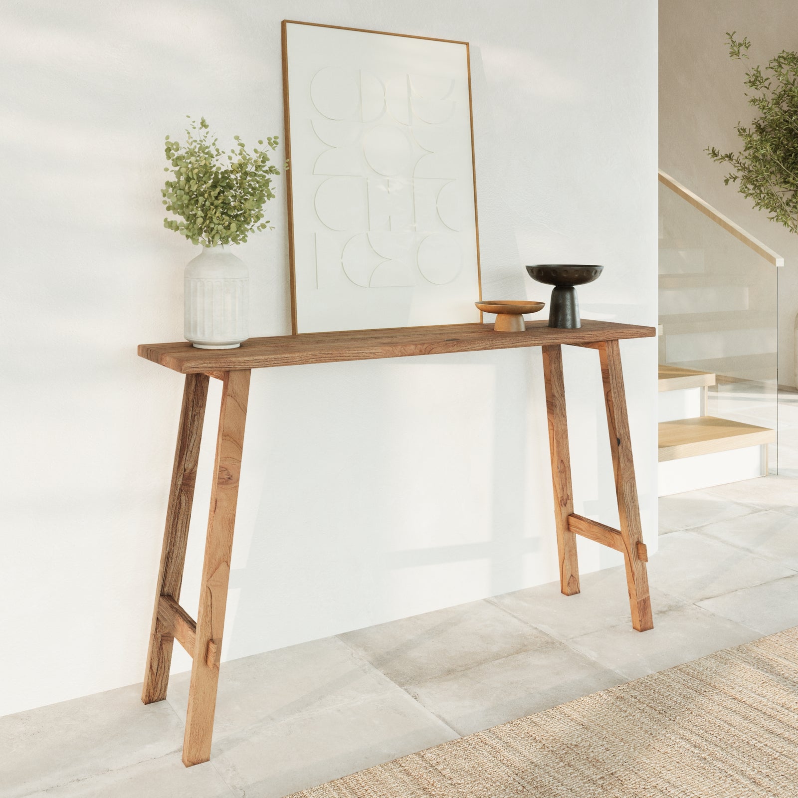 console en bois de teck recycle cahya rdv deco