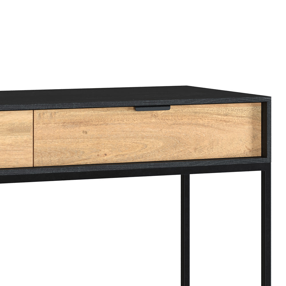 console jackson 2tiroirs bois acacia pieds noirs metal