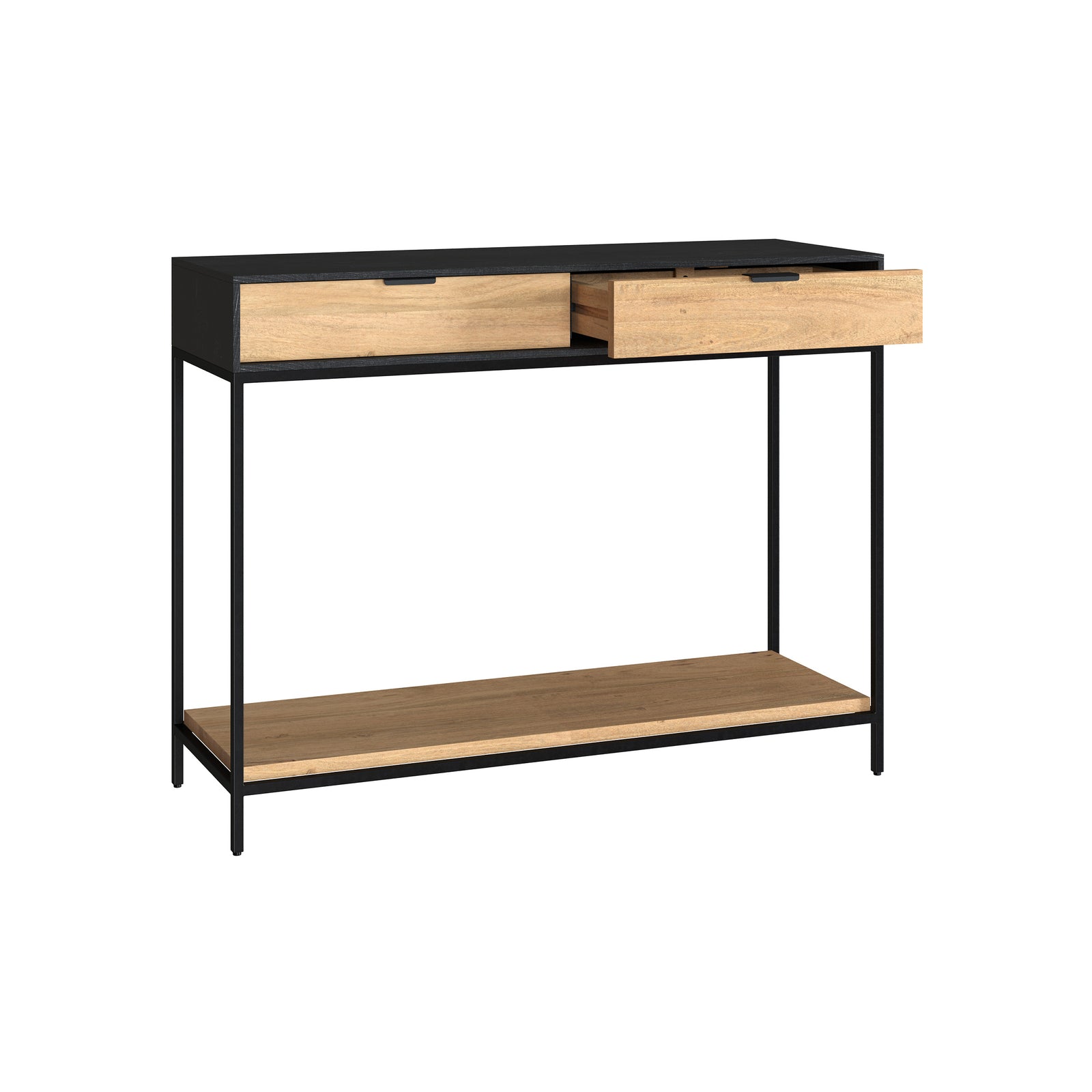 console jackson bois acacia pieds metal noir