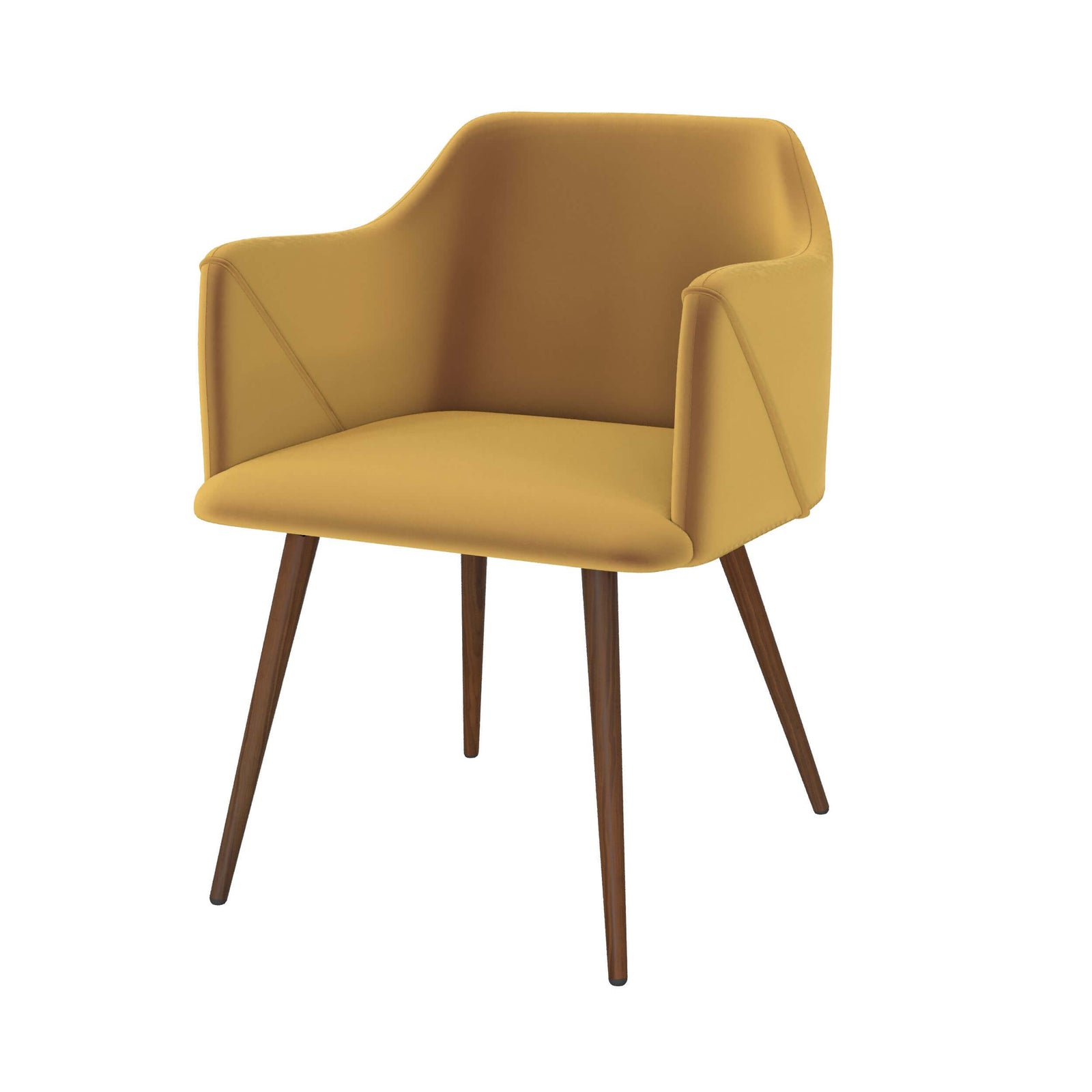 daisy chaise en velours jaune moutarde avec accoudoirs lot de 2