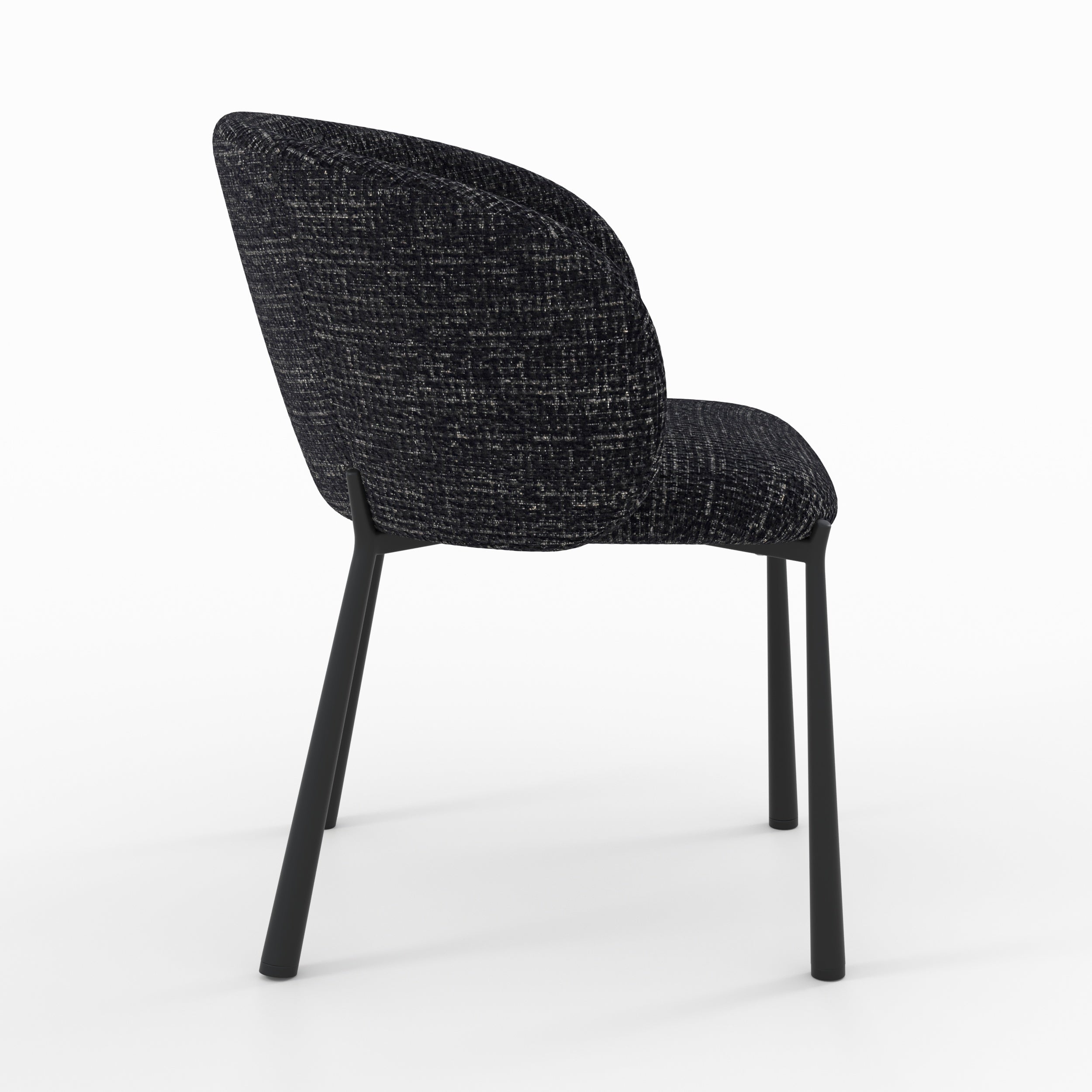 Chaise Danaë en tissu texturé noir