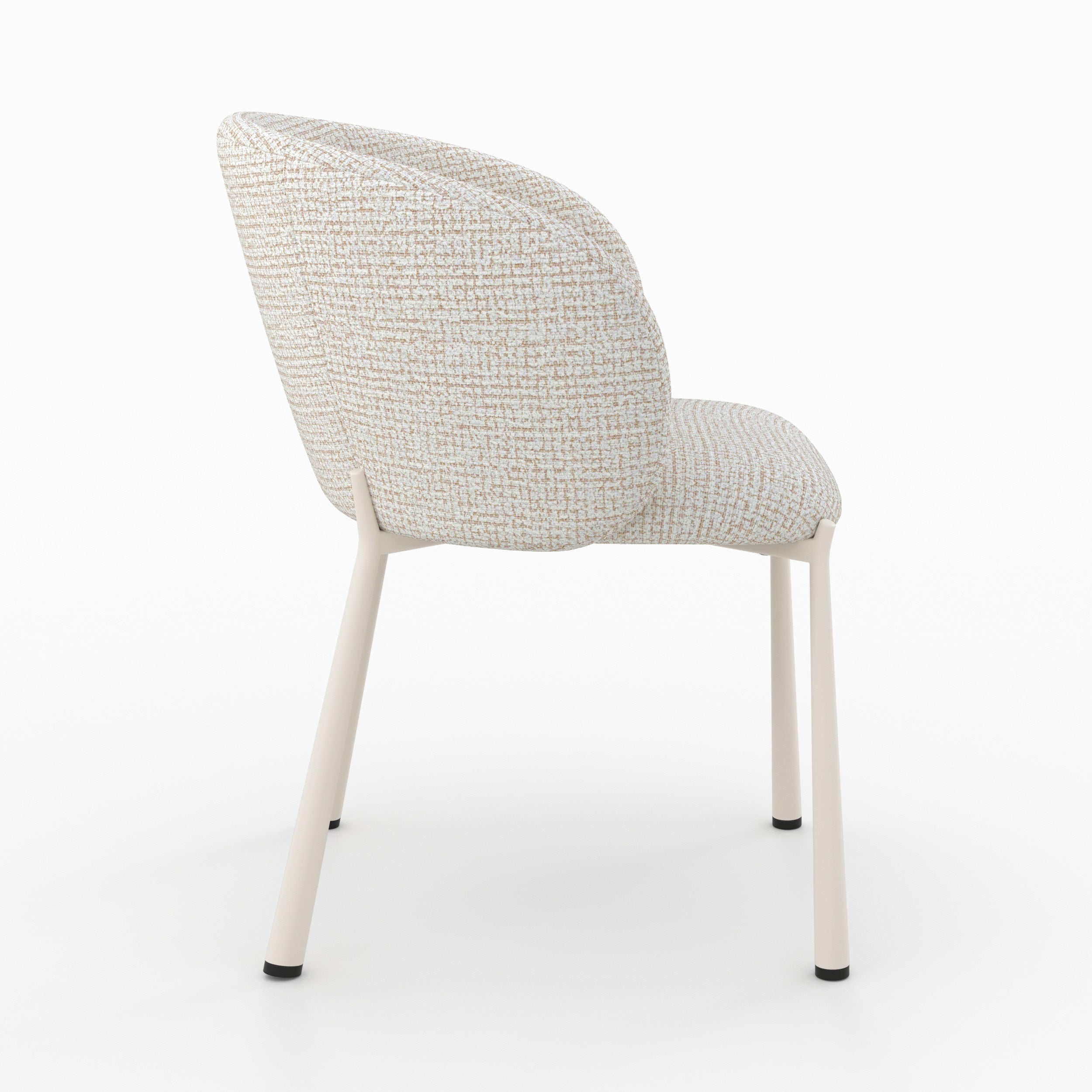 Chaise Danaë en tissu texturé écru chiné