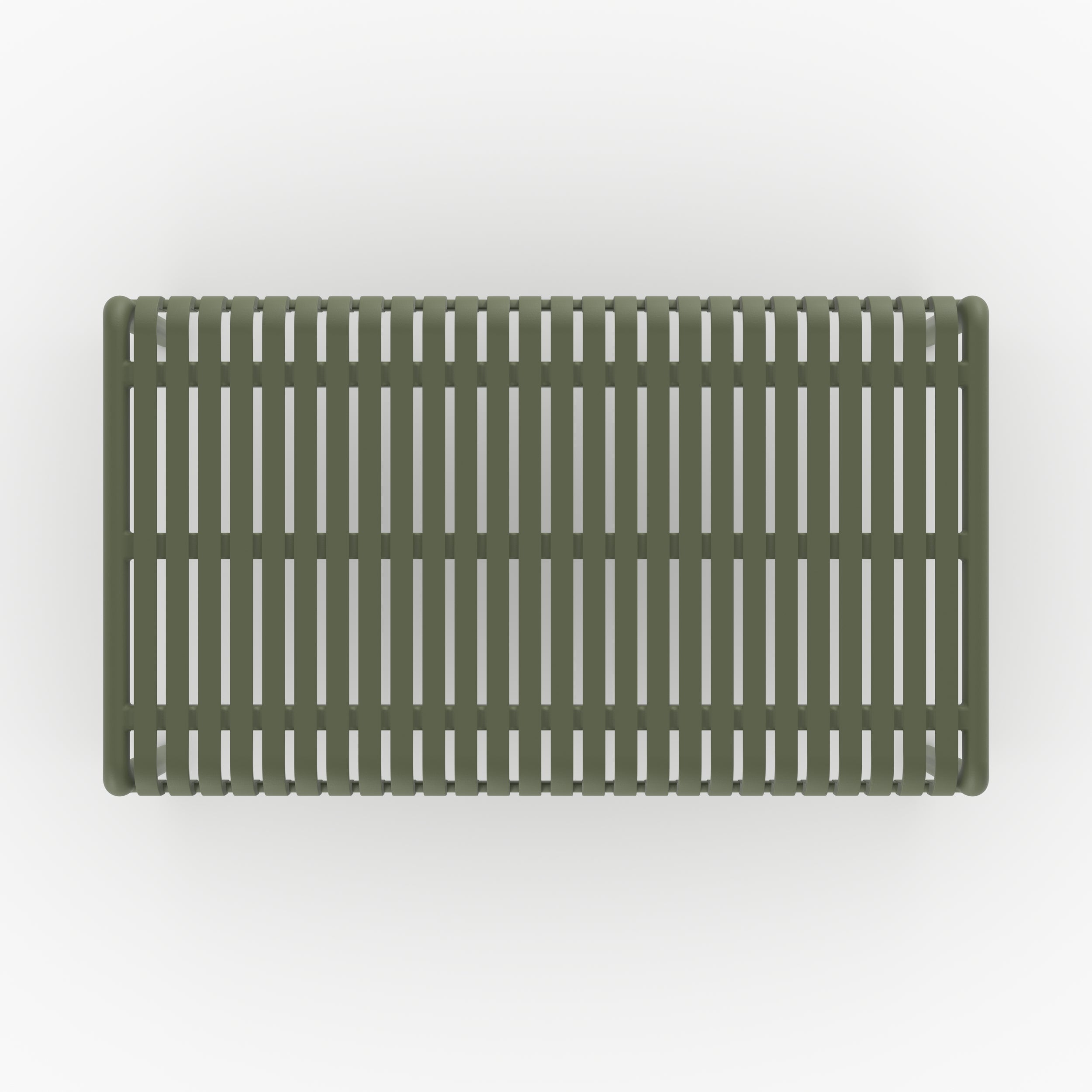 Rechteckiger Kaffeetisch Téa aus kaki-grünem Kunststoff