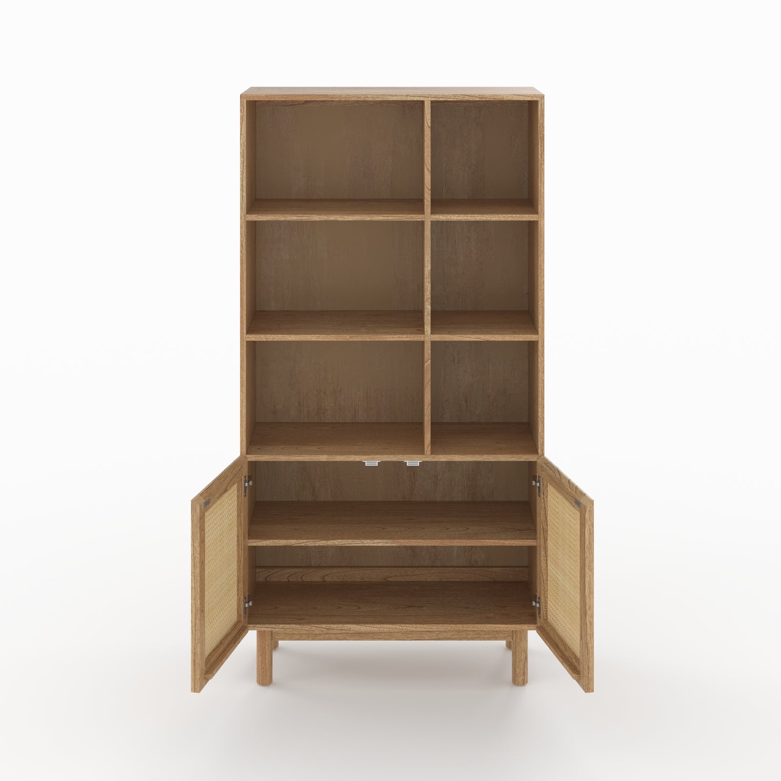 delya bibliotheque bois et rotin etagere et rangement