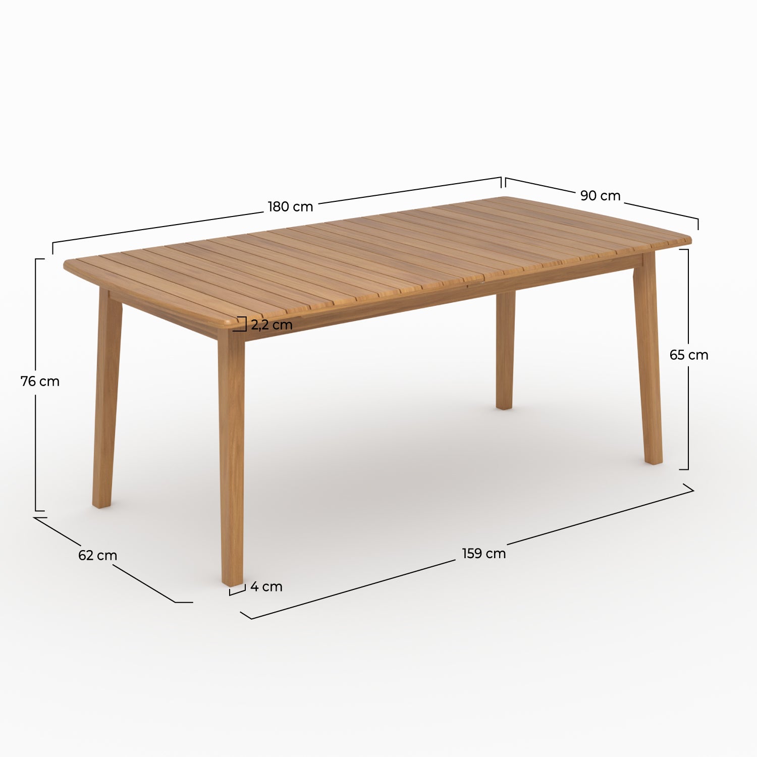 Table extensible Alona en bois d'acacia huilé 6 à 10 personnes