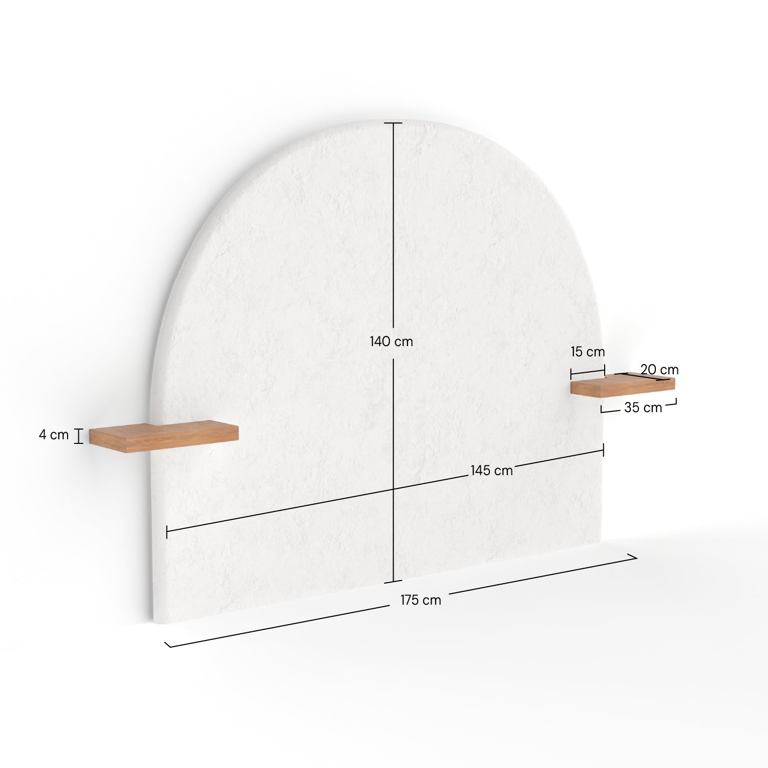Tête de lit Fira en plâtre blanc cassé et bois d'acacia