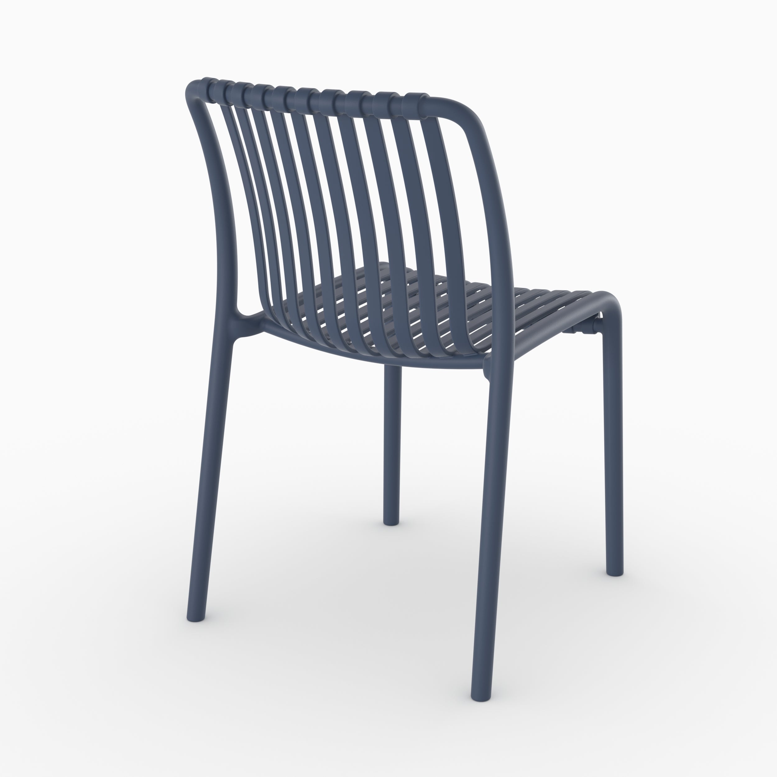 Lot de 2 chaises de jardin empilables Duli en plastique bleu marine