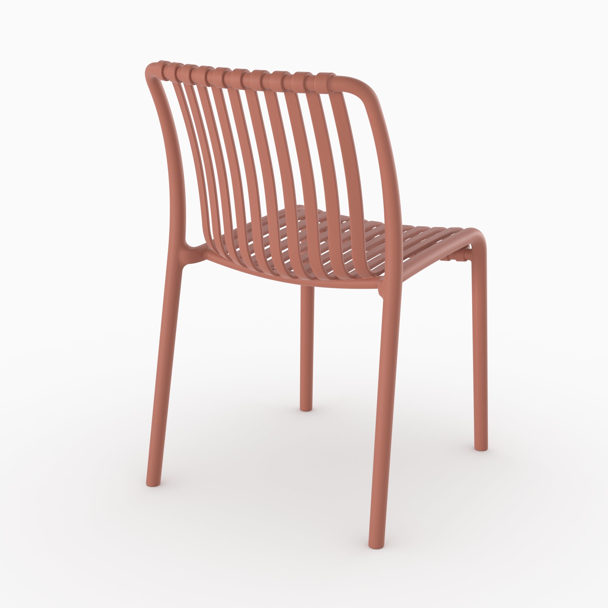 Lot de 2 chaises de jardin empilables Duli en plastique terracotta