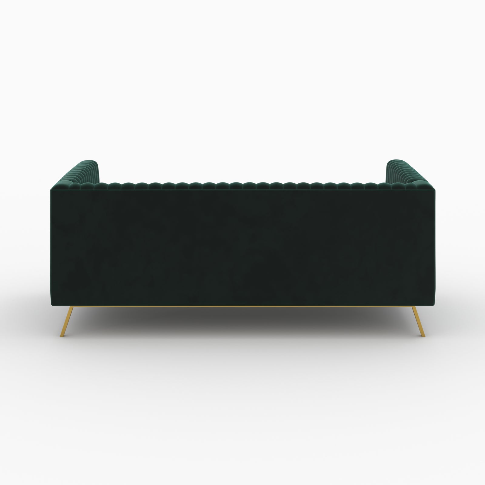 duo canape velours vert pieds dores gatsby