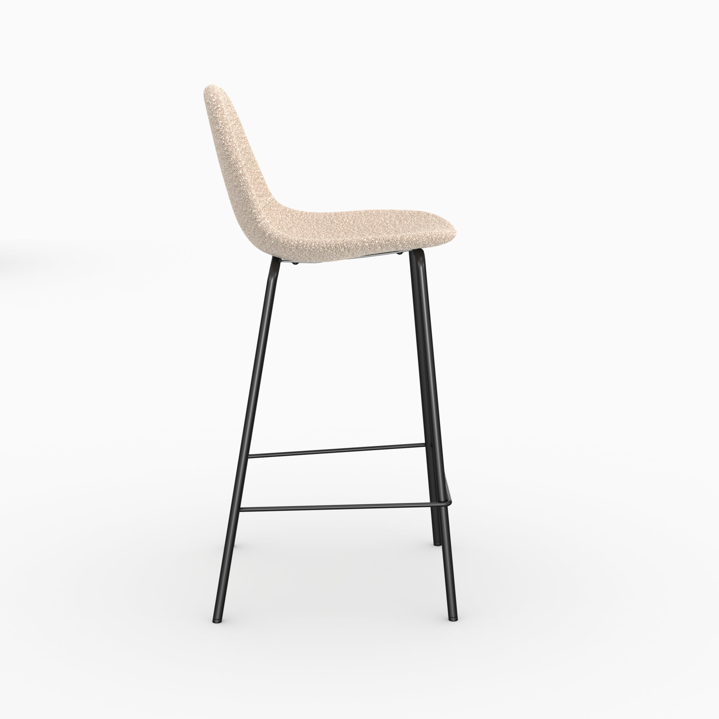 Chaise pour îlot central Henrik en tissu bouclette beige 65,5 cm (lot de 2)