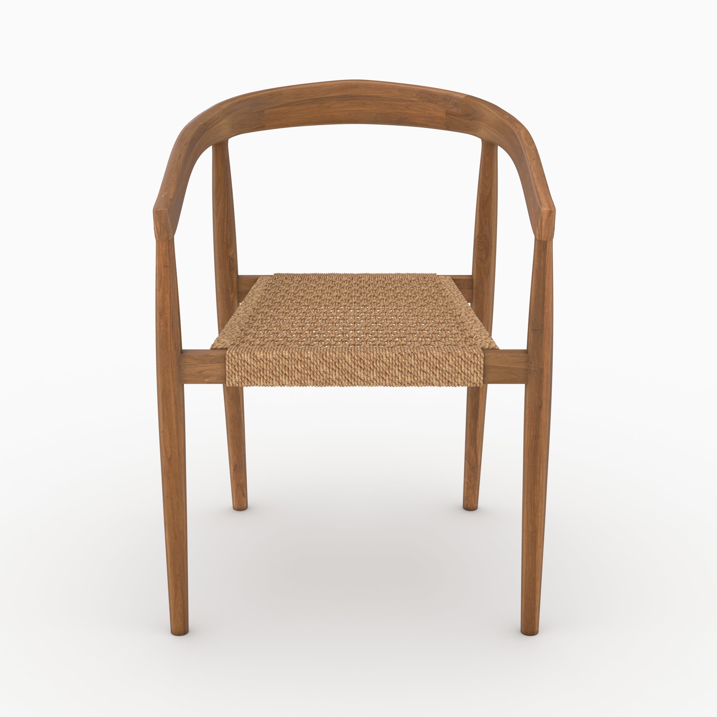 Lot de 2 chaises Bali en bois de teck vernis et tissage synthétique