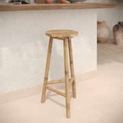 eli tabouret de bar en bambou 74 cm jardin exterieur