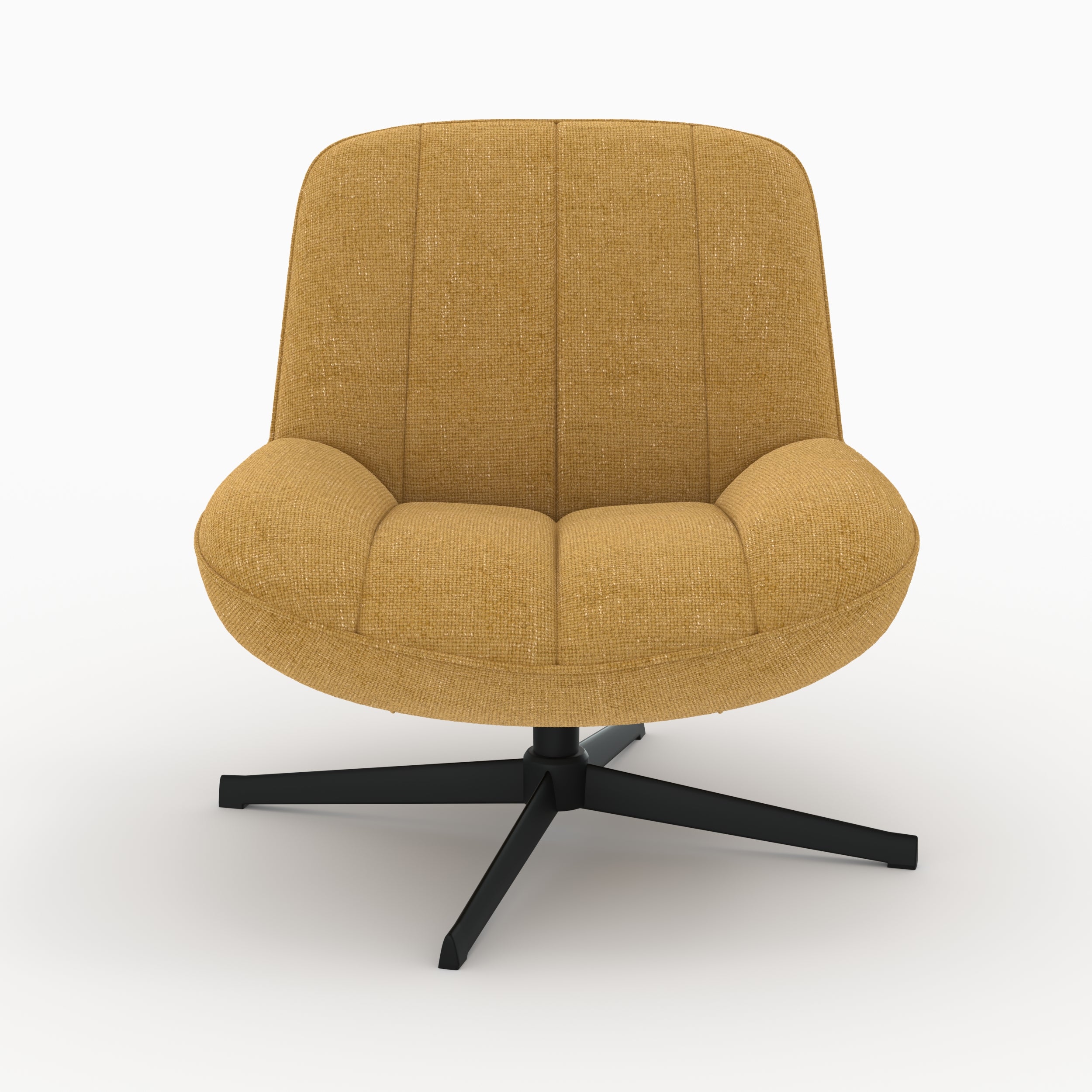 elvis fauteuil en velours jaune moutarde pivotant
