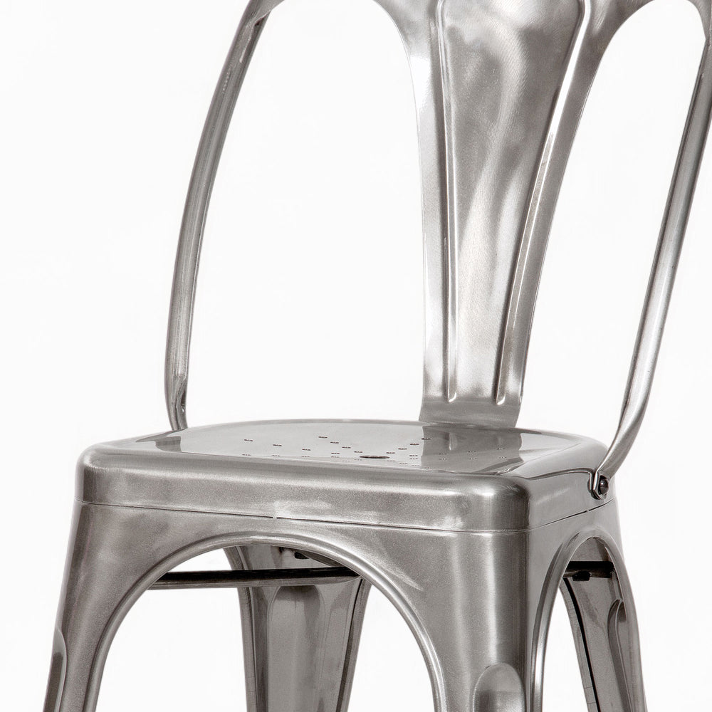 ensemble 4 chaises indus gris chrome gris anthracite rendez vous deco