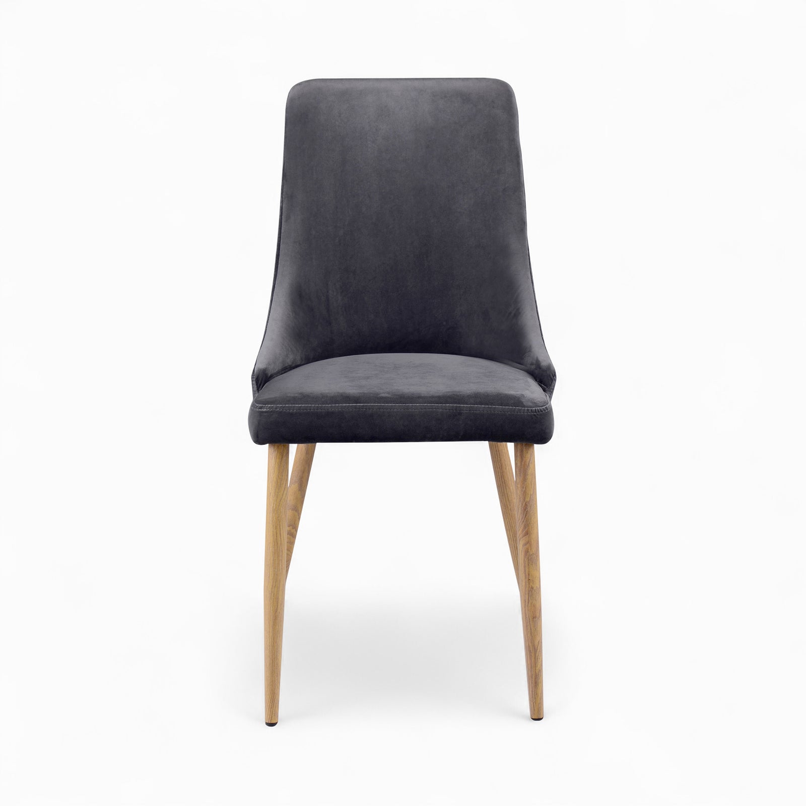 ensemble 4 chaises velours vinni bleu et gris dossier haut rendez vous deco