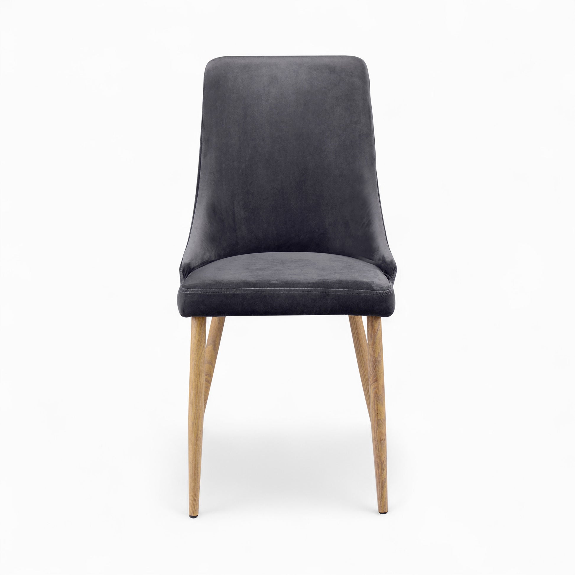 ensemble 4 chaises velours vinni bleu et gris dossier haut rendez vous deco
