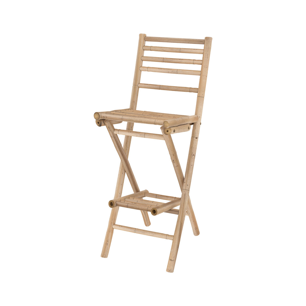 ensemble bar rectangulaire et chaise de bar de jardin en bambou vadella