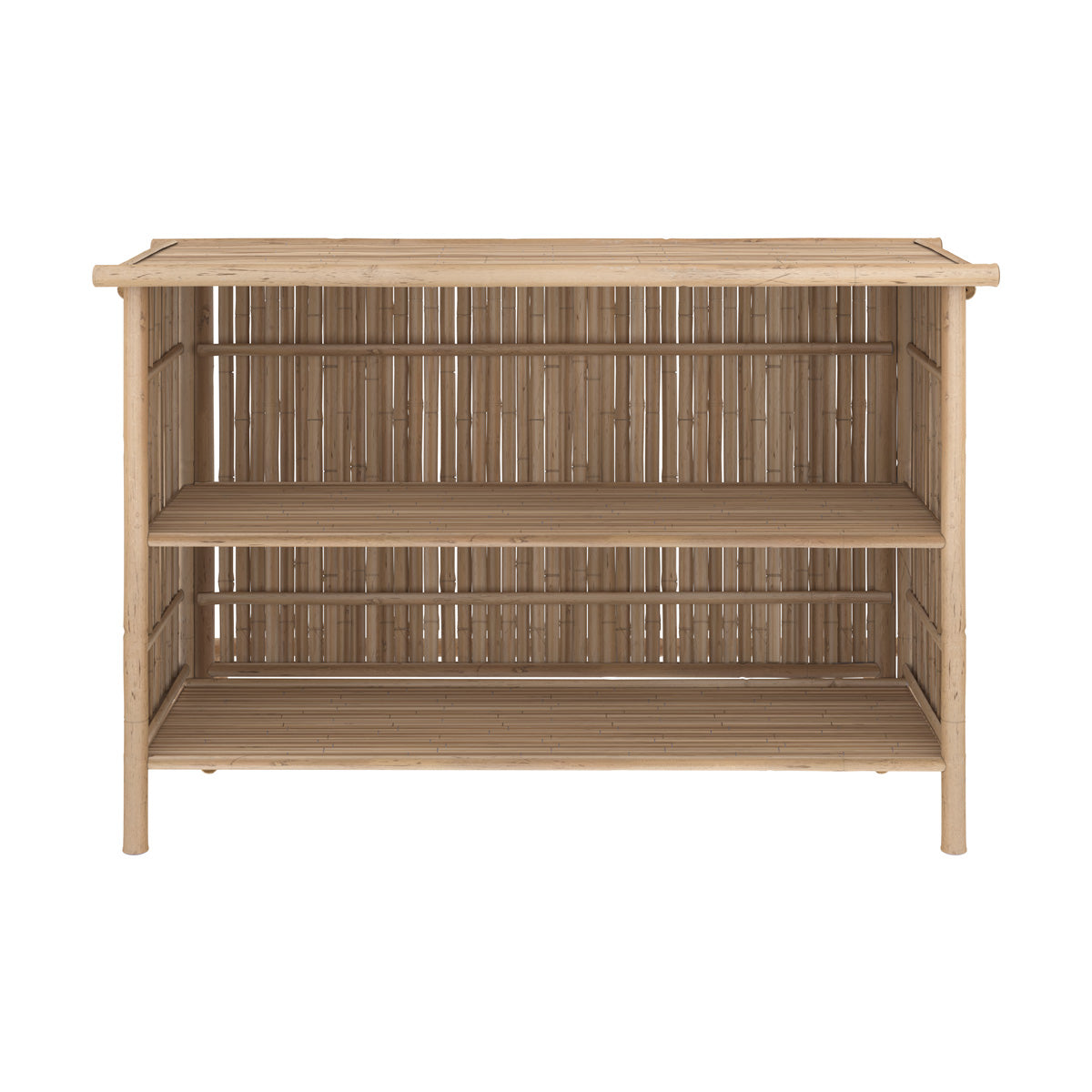 ensemble bar rectangulaire et chaise de bar de jardin vadella en bambou