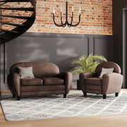 ensemble canape et fauteuil club marron 3 personnes