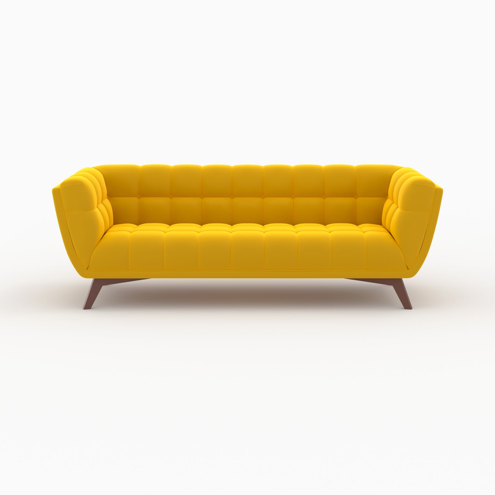 ensemble canape et fauteuil mona en velours jaune 4 personnes