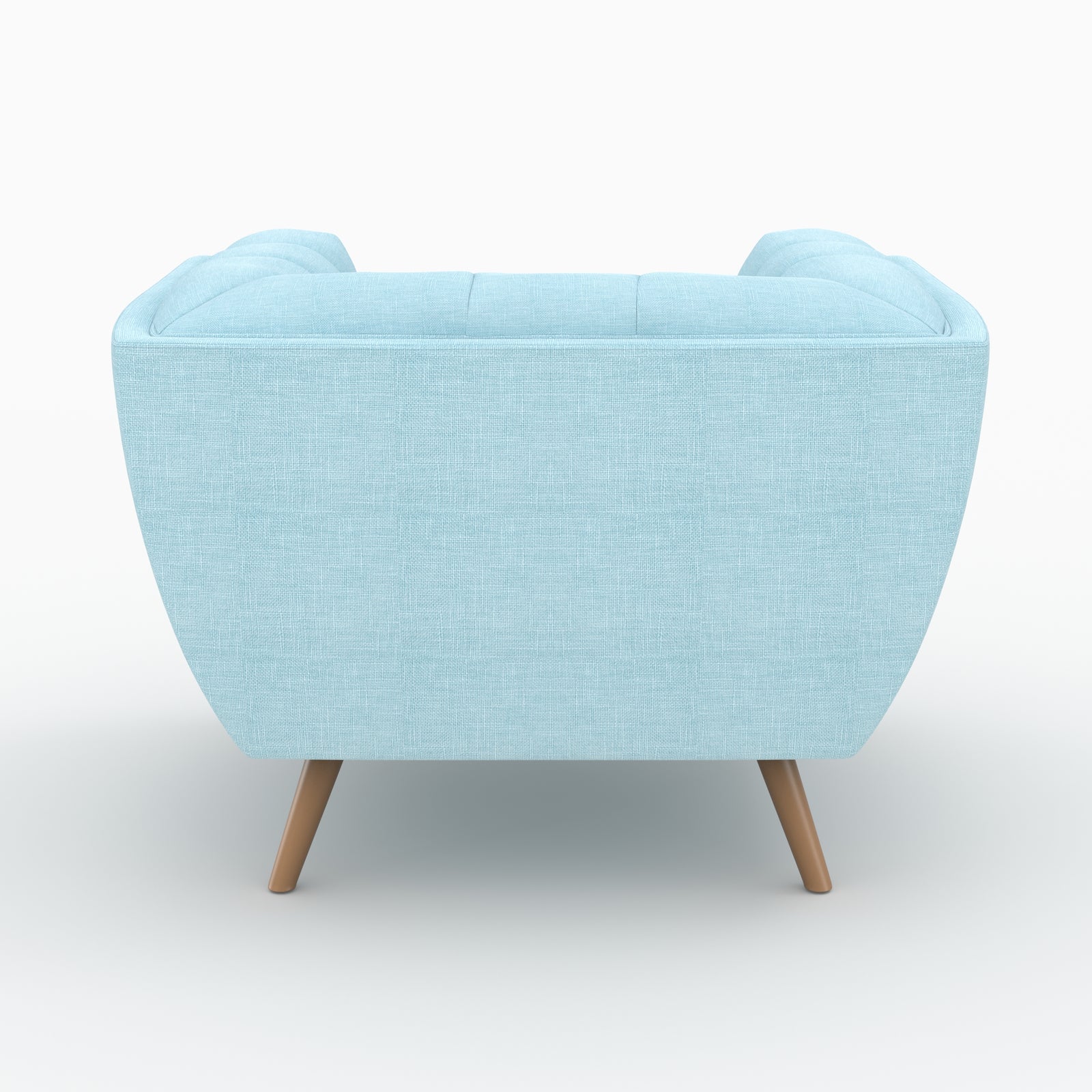 ensemble canape fautueil carmen en tissu bleu clair pieds bois 4 places