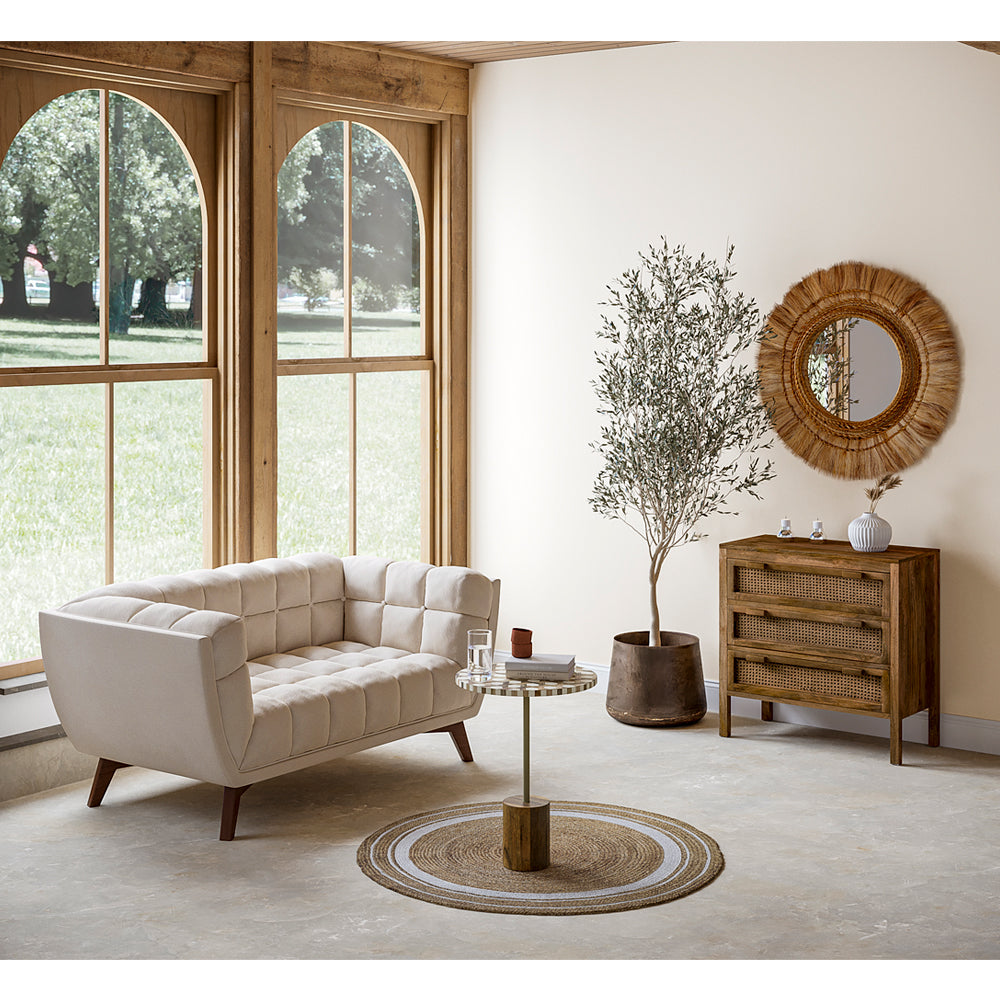 ensemble canapes en velours beige 5 personnes