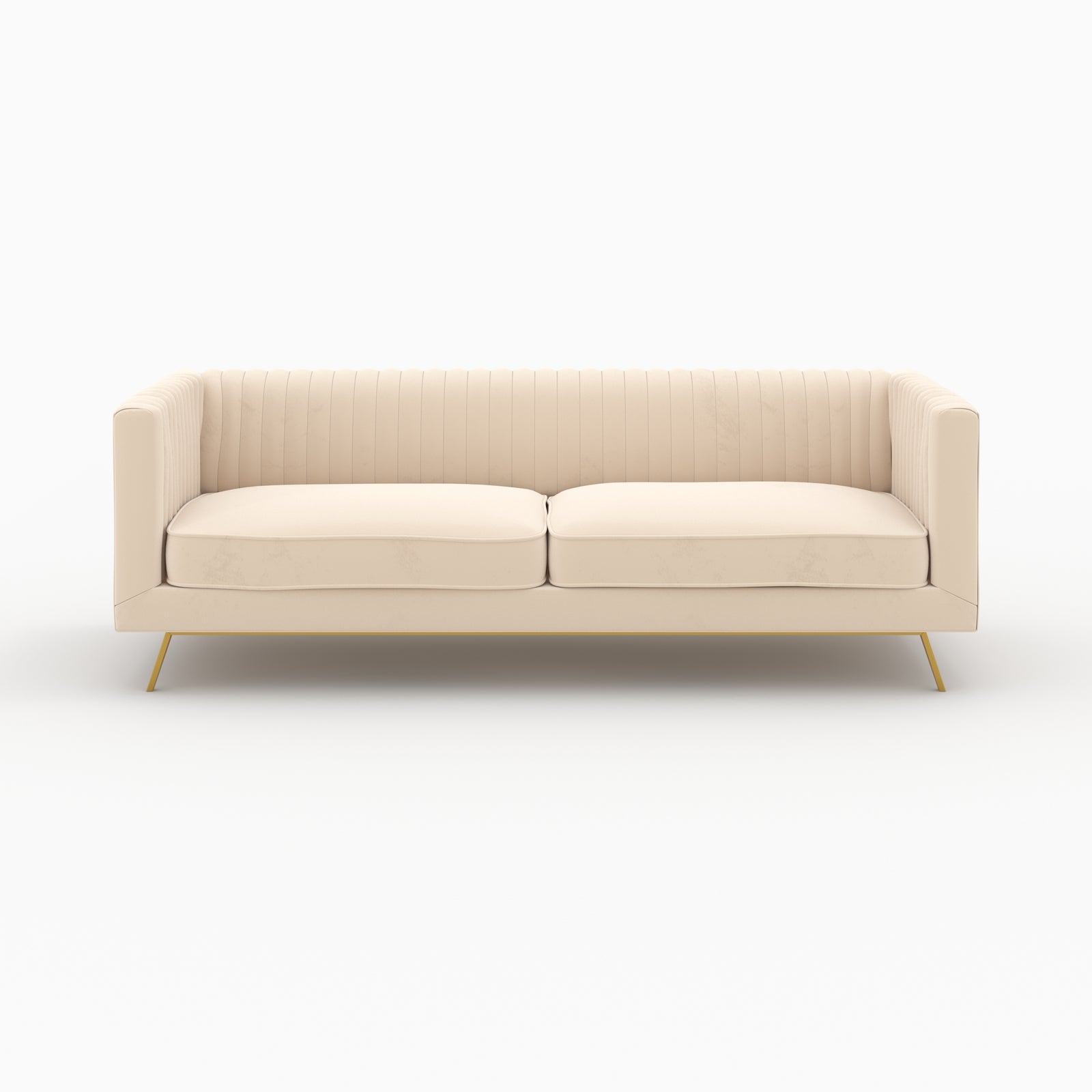 ensemble canapes en velours beige 5 places