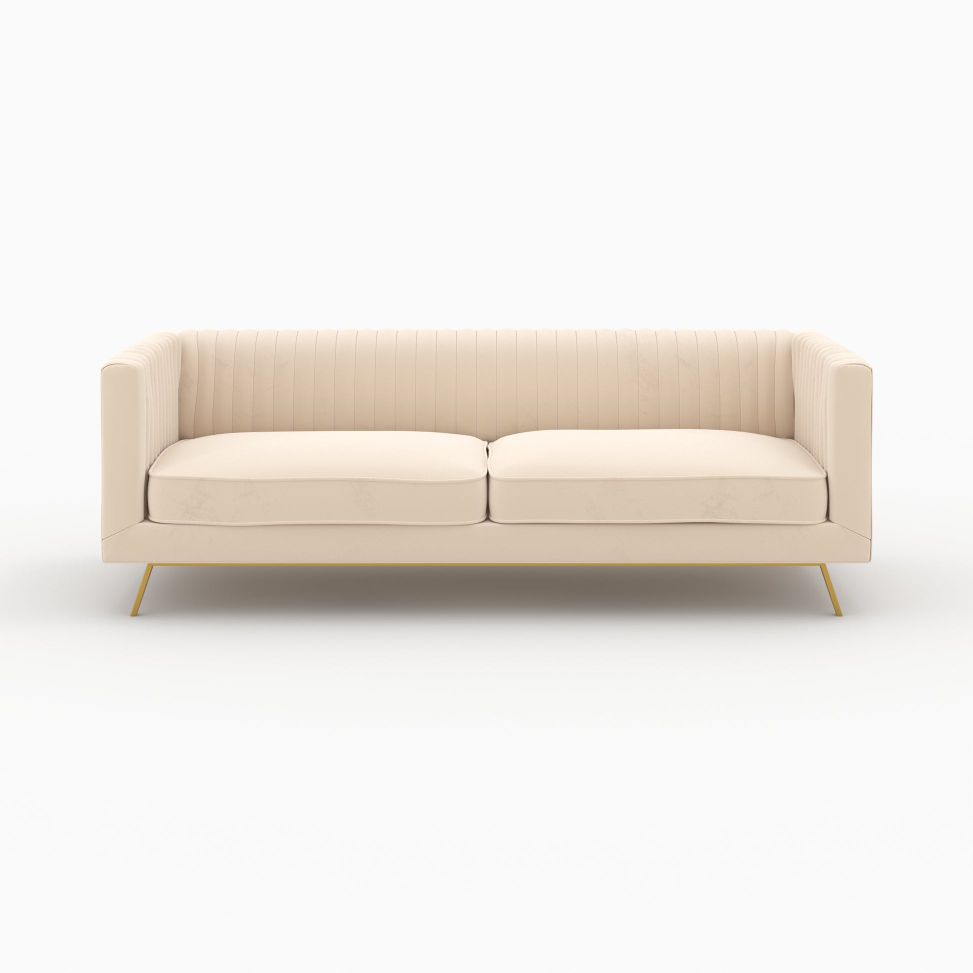ensemble canapes en velours beige 5 places