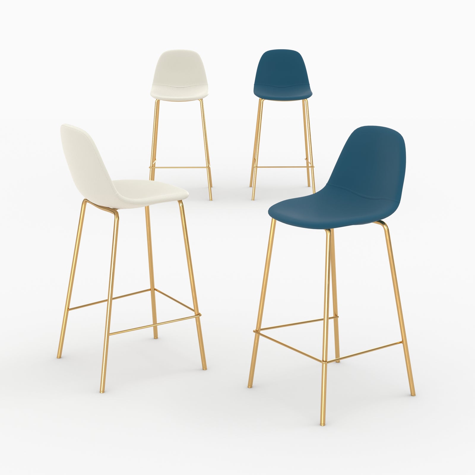 ensemble chaises henrik ilot 65cm blanc bleu