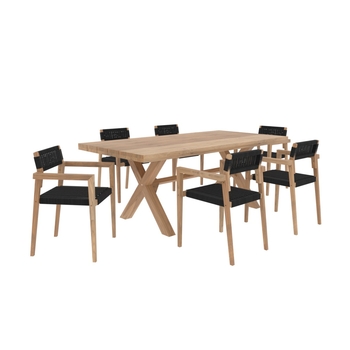ensemble de jardin suri 6 personnes en bois de teck