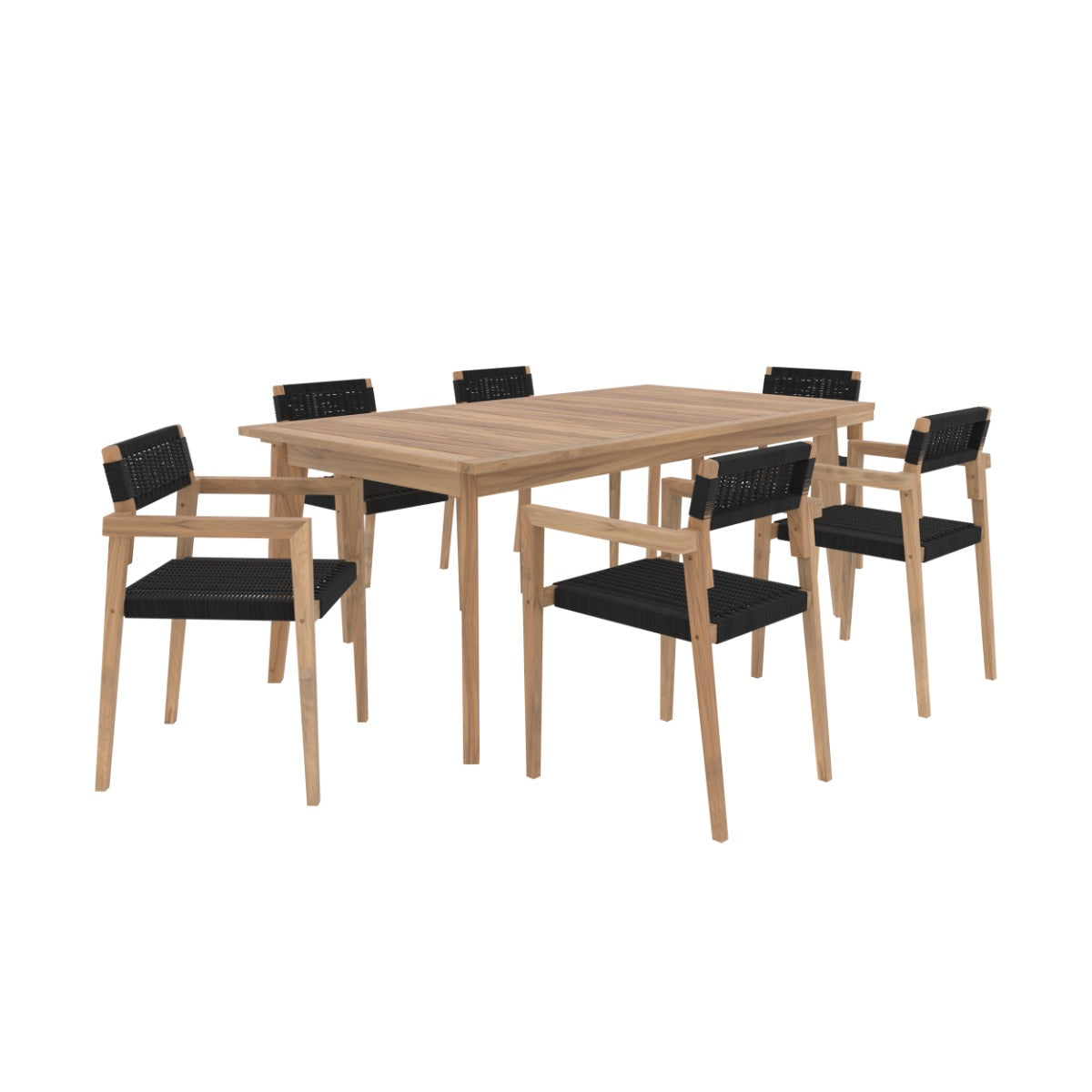 ensemble de jardin tuanga 6 personnes en bois de teck
