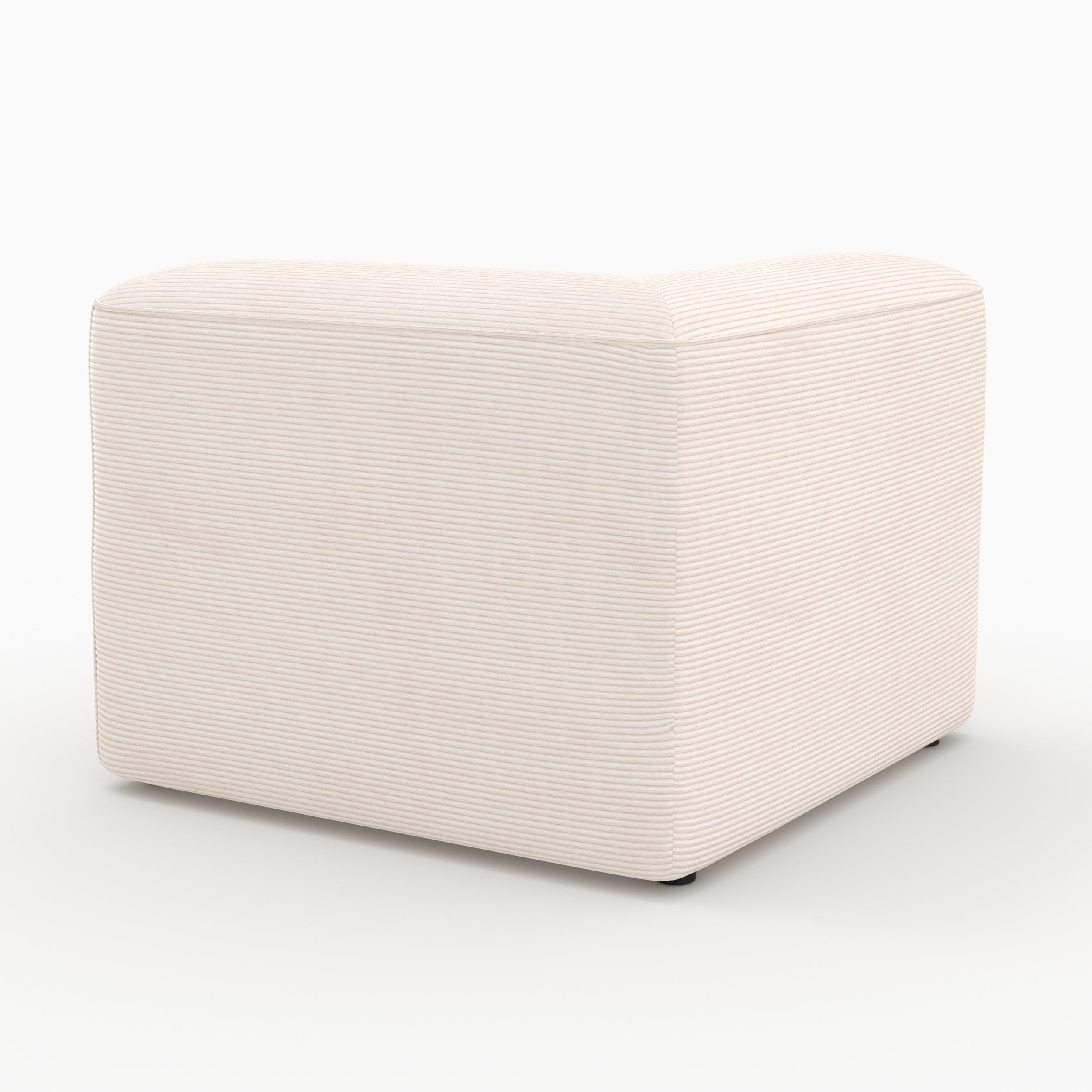 Canapé modulable Mina en velours blanc 3 places avec pouf