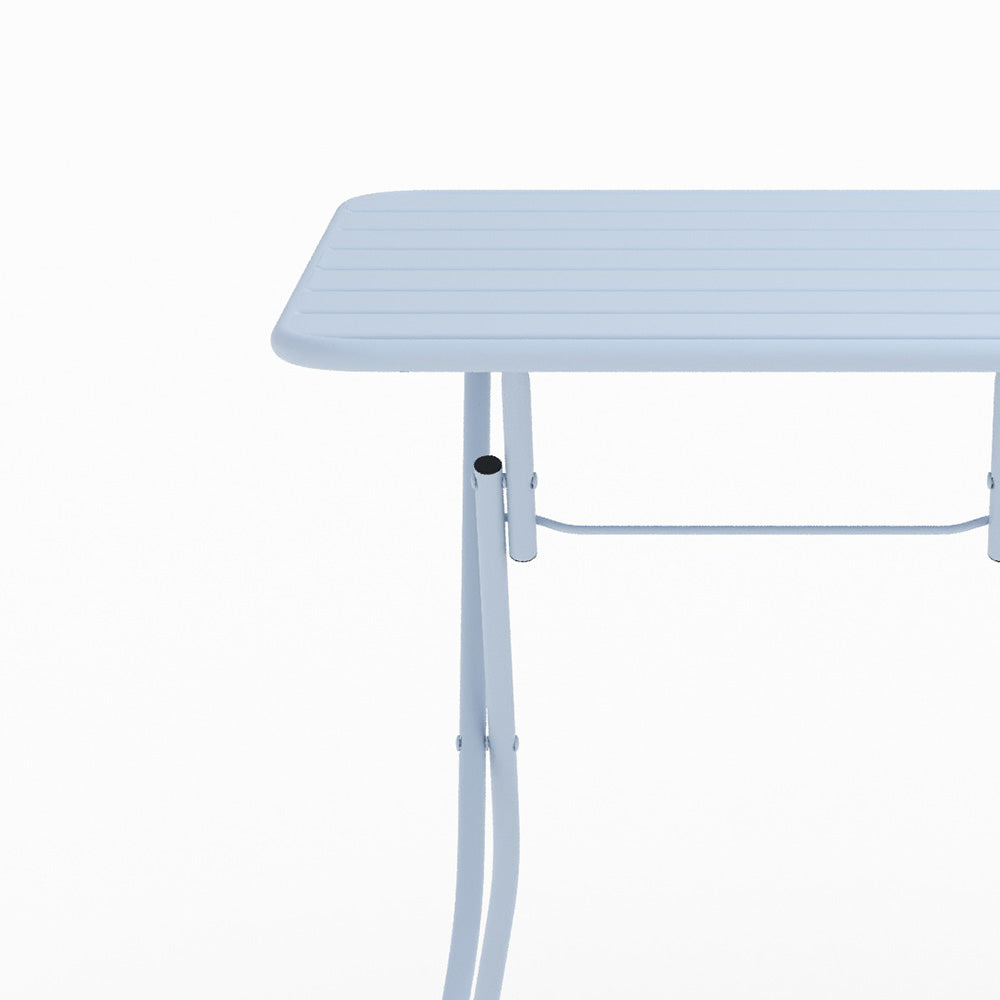 Table et chaises de jardin pliantes Yumi 2 personnes en métal bleu