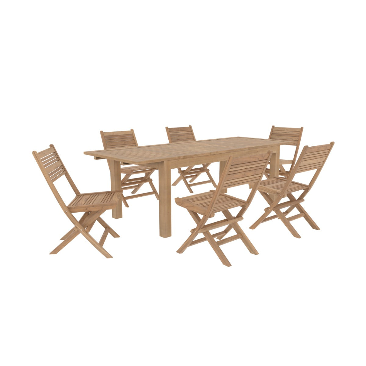 ensemble table et chiase de jardin 6 personnes en bois de teck