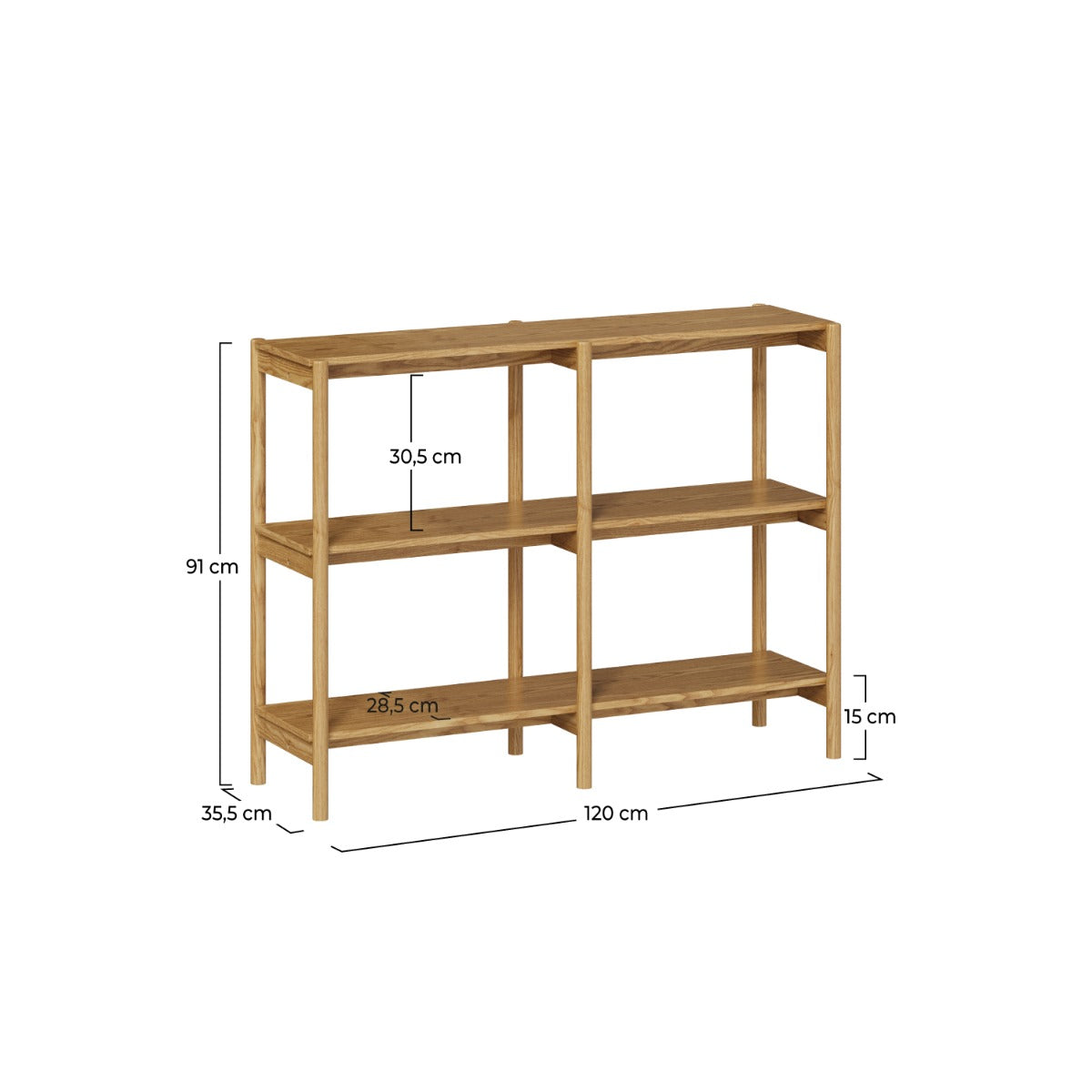 etagere emel en bois d hevea 2 etageres