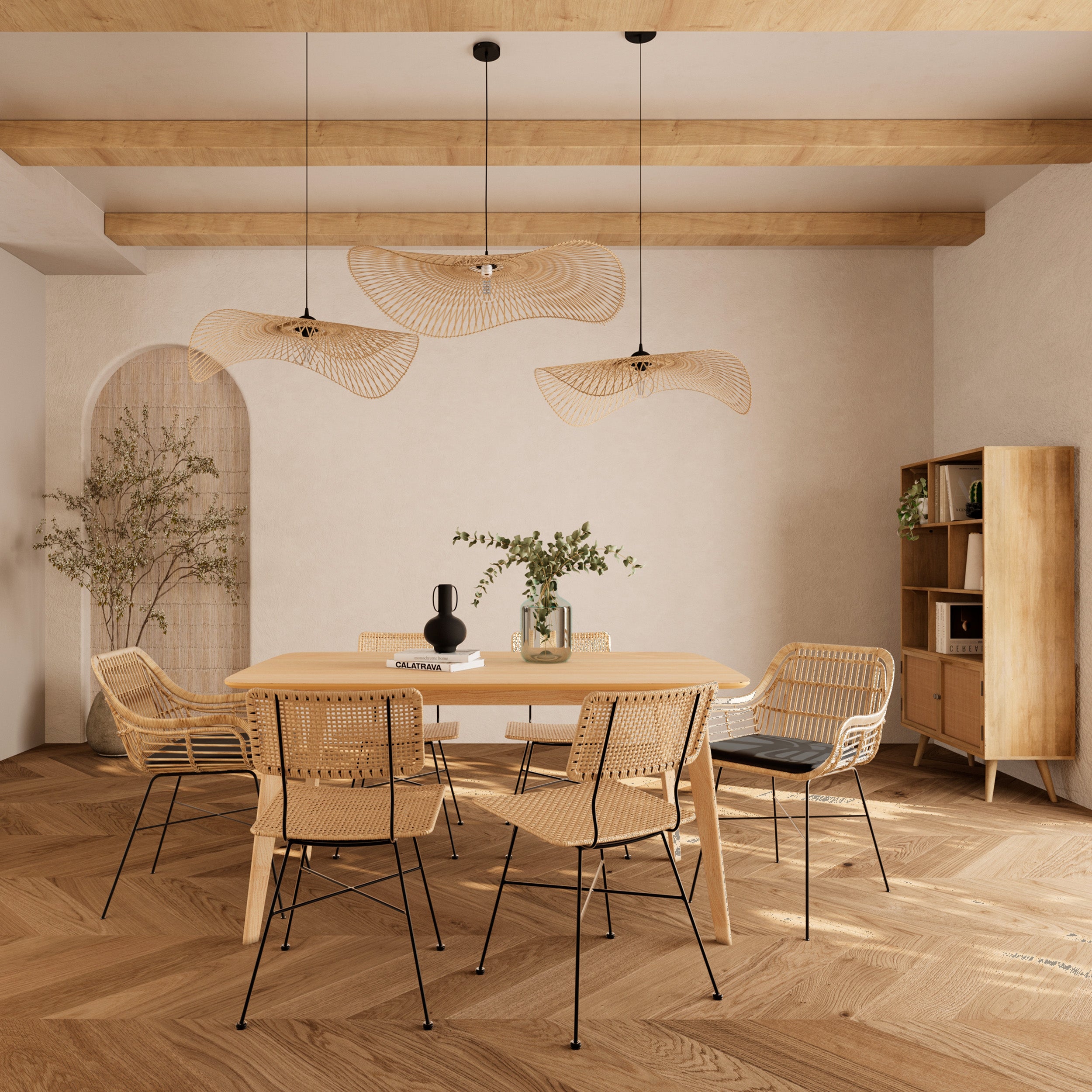 etagere en cannage bois de manguier cody