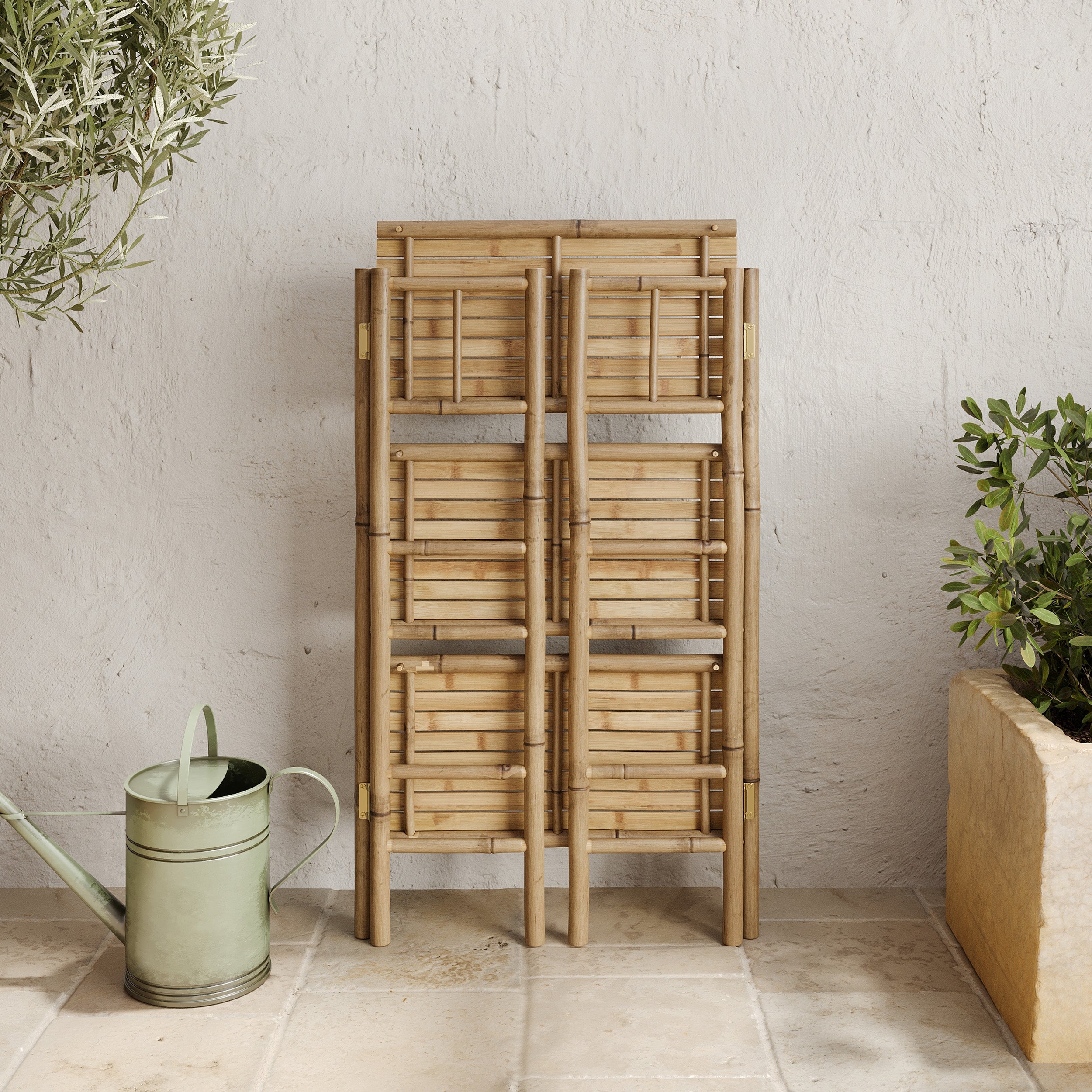Scaffale rettangolare pieghevole Bami in bambù