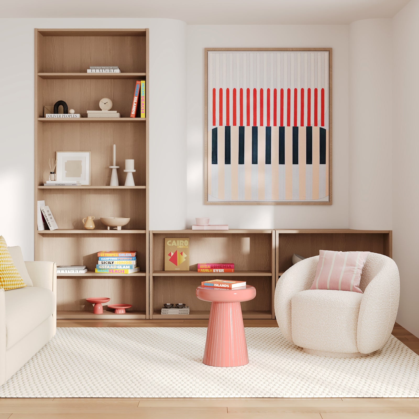 fauteuil blanc confort naya tissu boucle