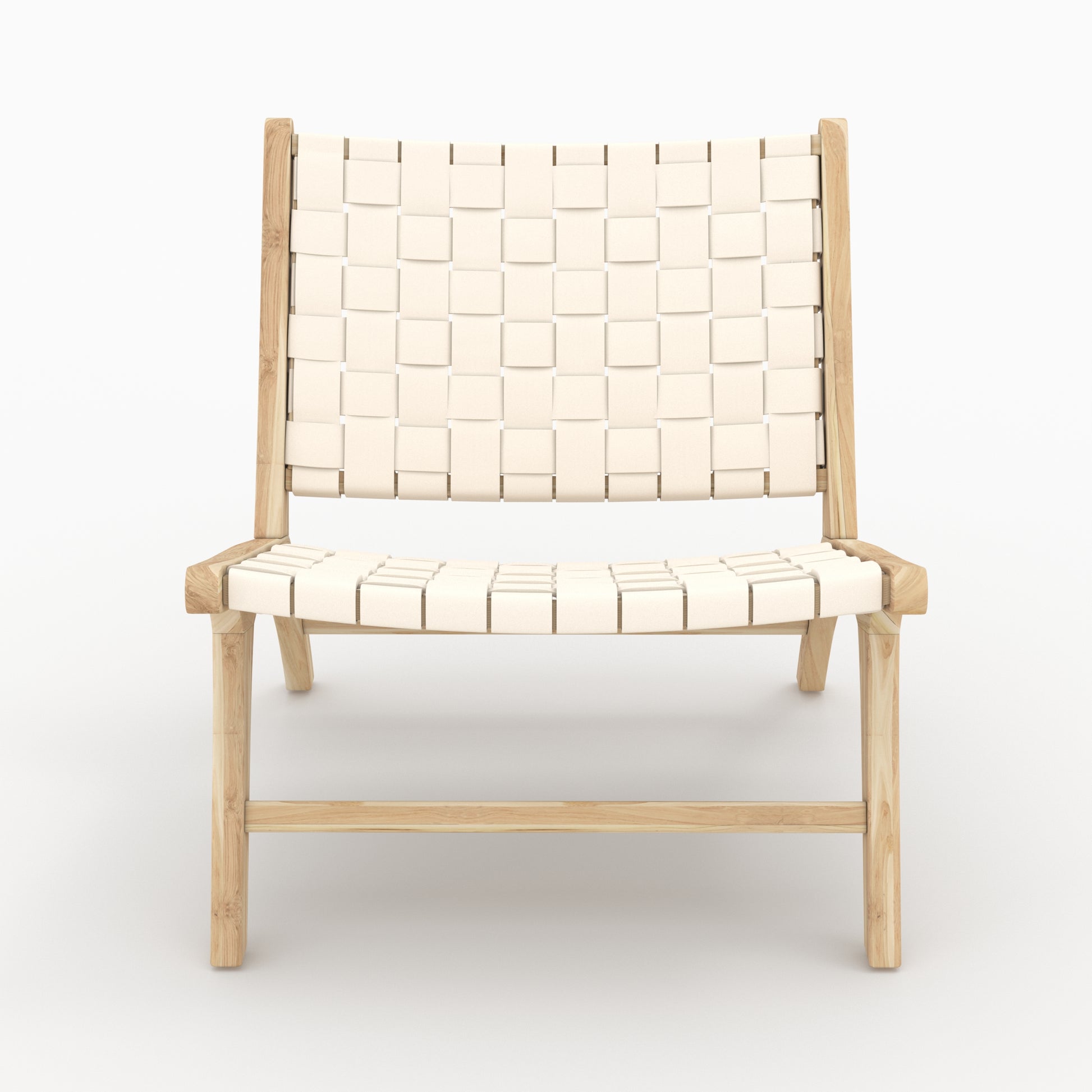 fauteuil blanc cuir tresse kuna