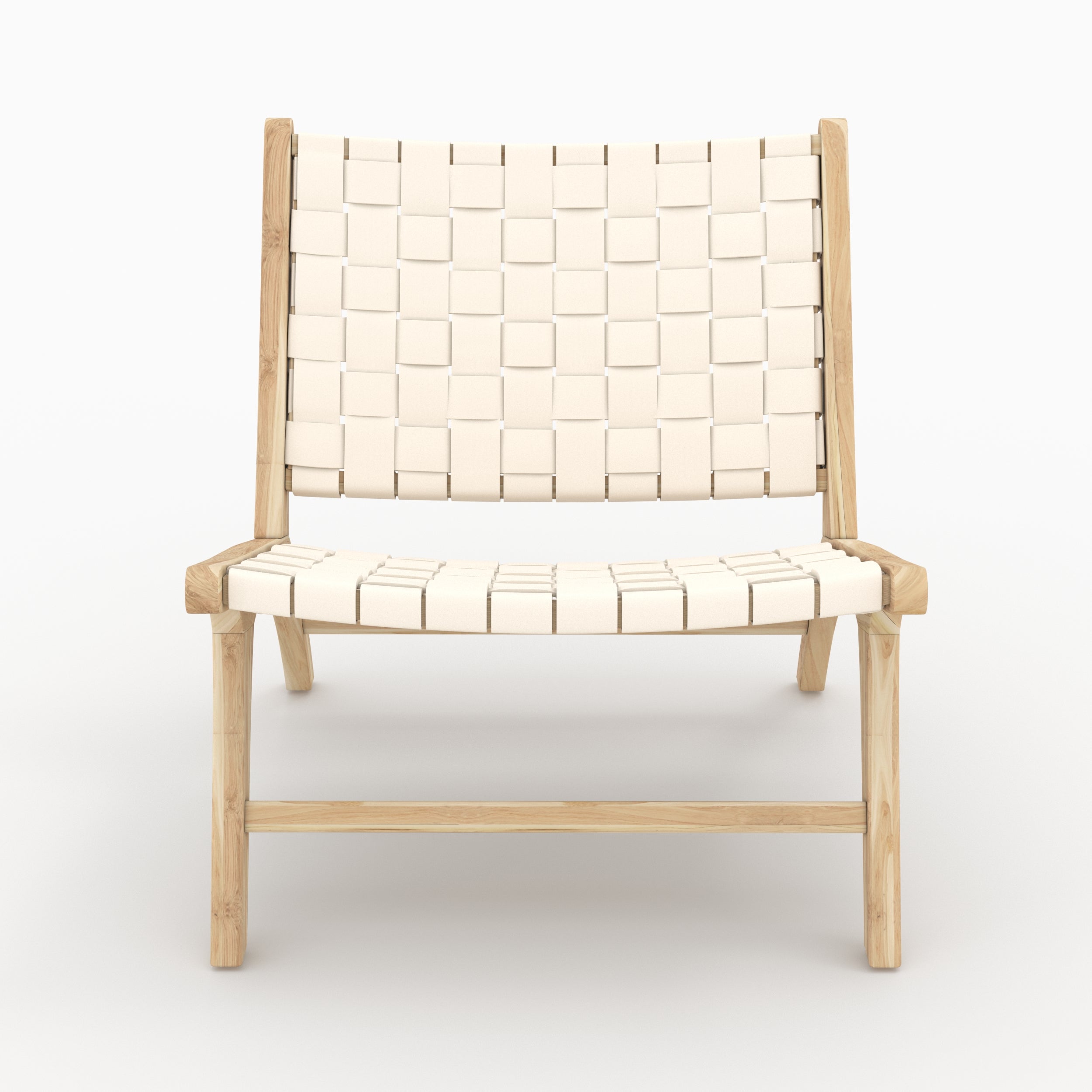 fauteuil blanc cuir tresse kuna