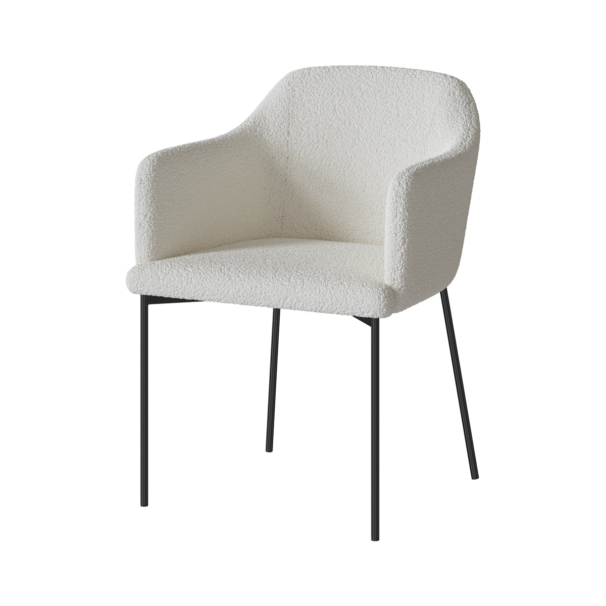 fauteuil blanc effet laine bouclette glam