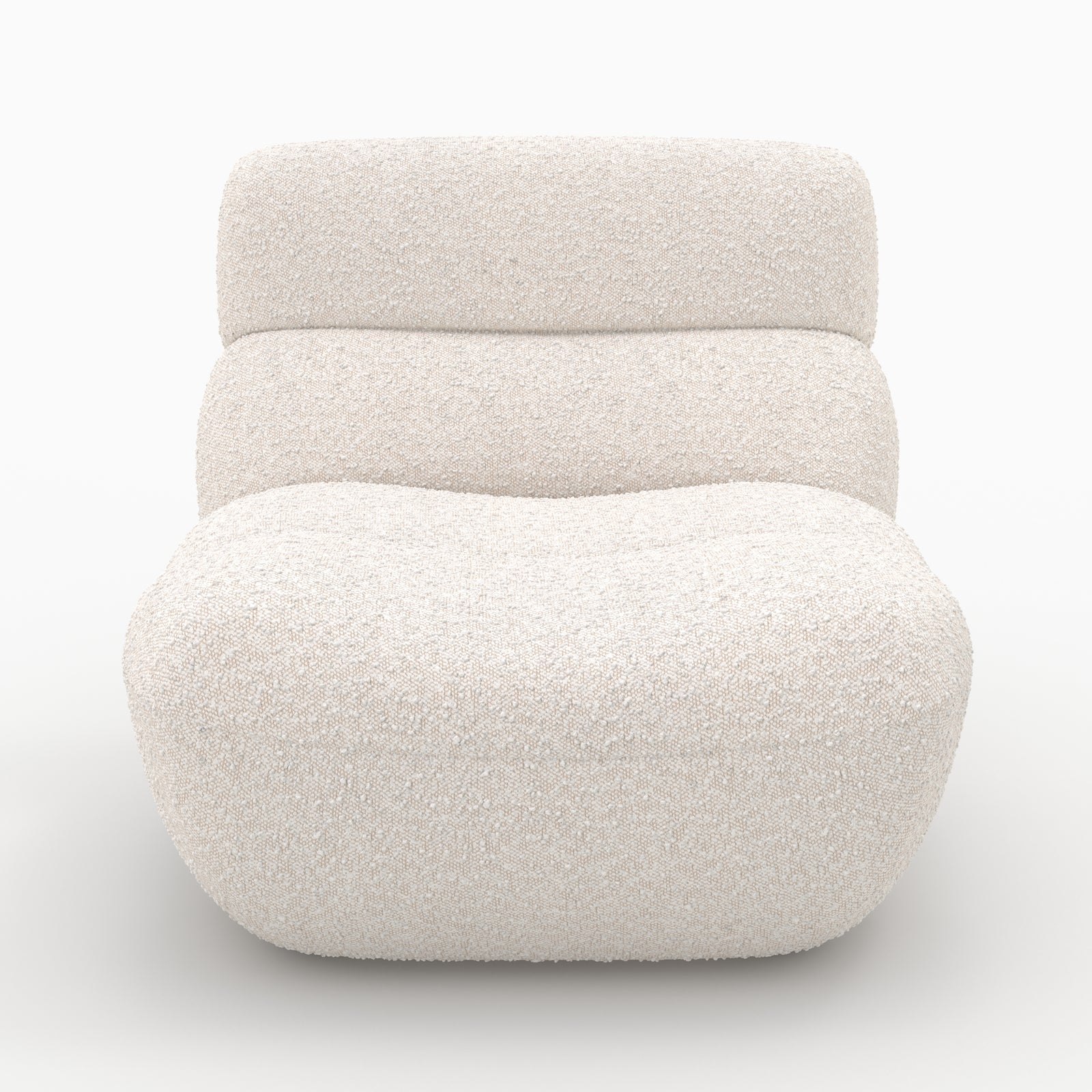 fauteuil blanc teddy tissu boucle style cocon