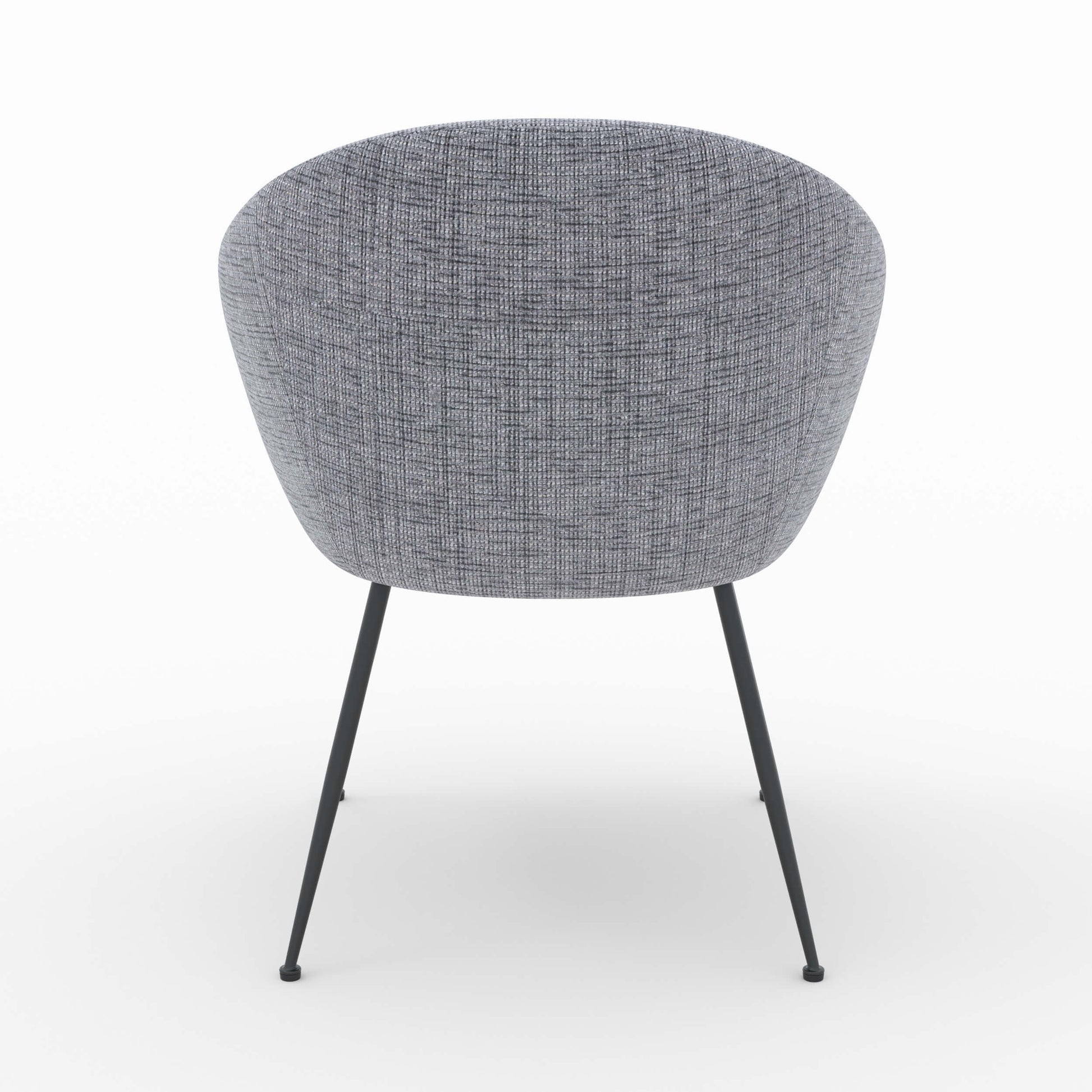 fauteuil confortable socky en tissu gris chine pieds fins noirs