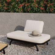 fauteuil de jardin blanc casse 2 places pieds metal noir focus