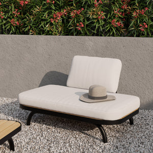 fauteuil de jardin blanc casse 2 places pieds metal noir focus