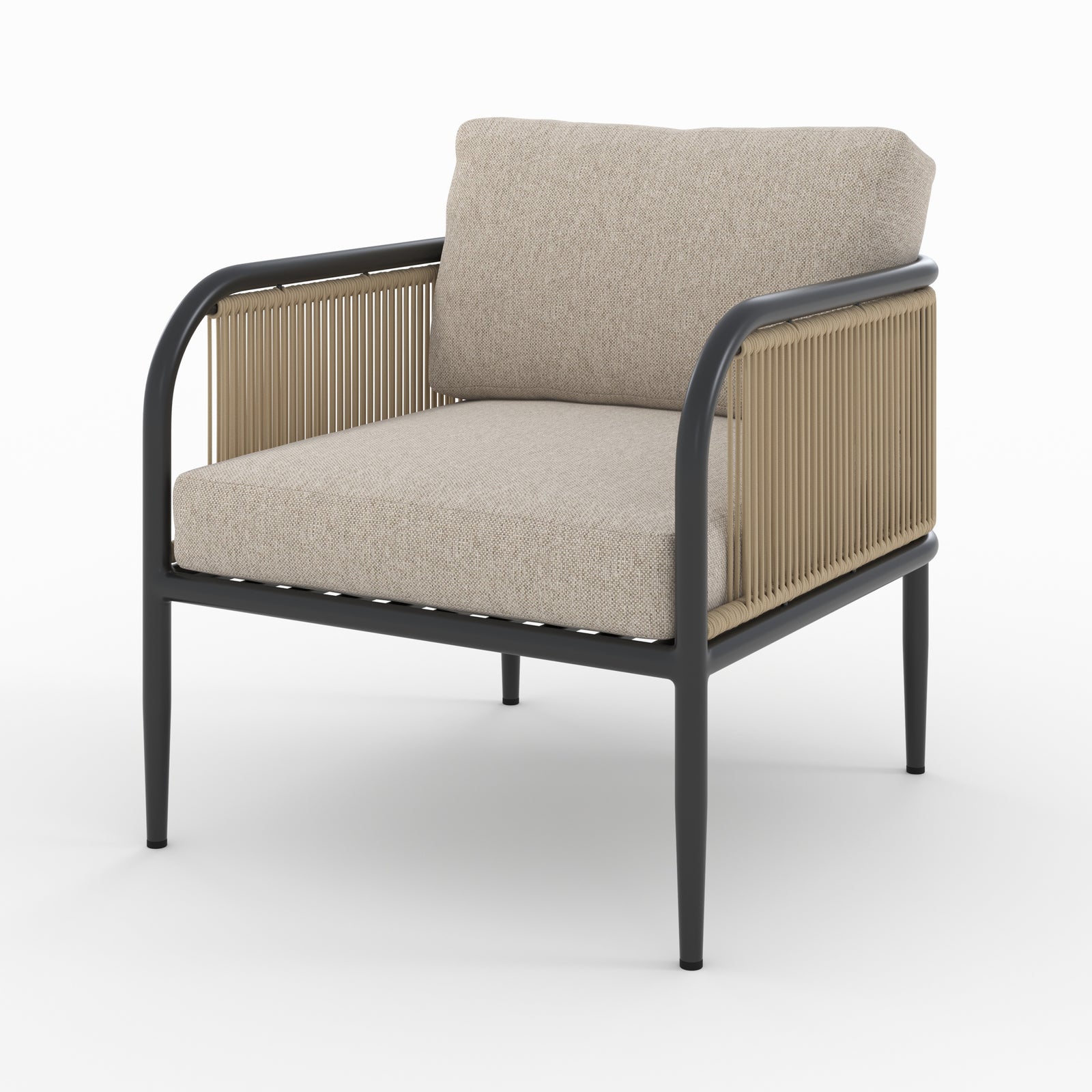 fauteuil de jardin wilo acier et tissu beige