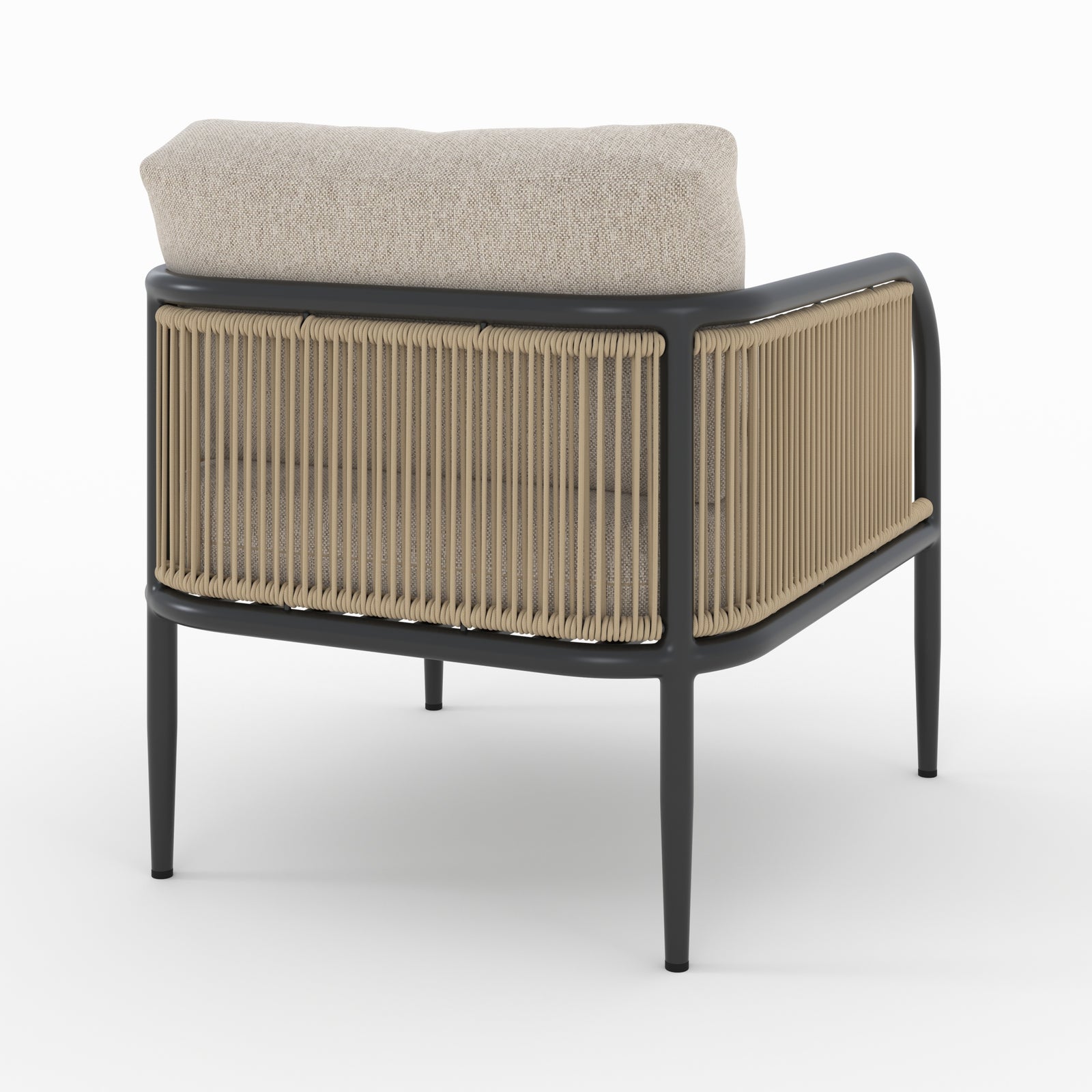 fauteuil de jardin wilo en acier tissu beige