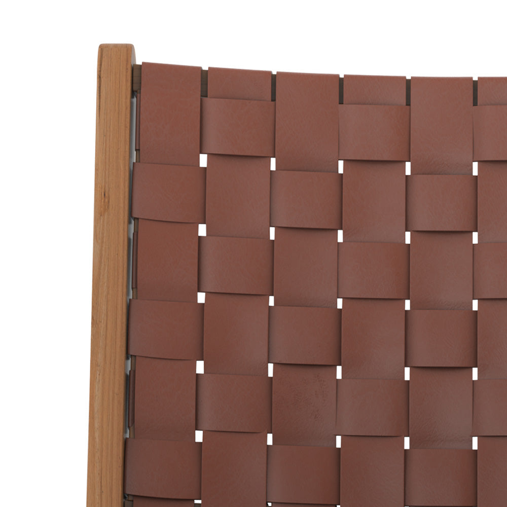 fauteuil en cuir tresse marron kuna